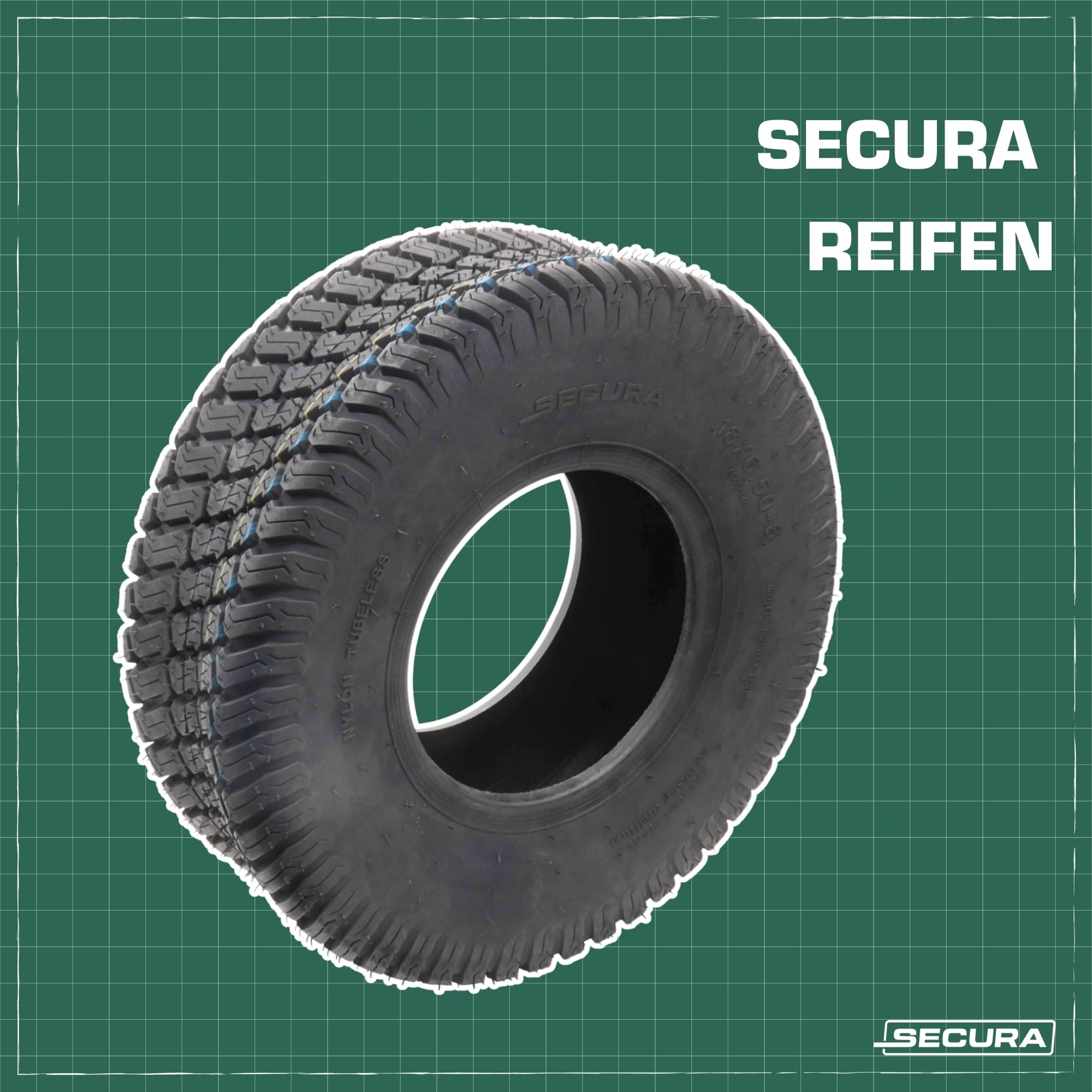 SECURA 1x Reifen 18x6.50-8 | tubeless