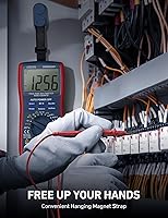 Vista 6 de Multímetro digital AstroAI, multímetro de hasta 6000 conteos con medición de verdadero valor eficaz y rango manual o automático, mide voltaje