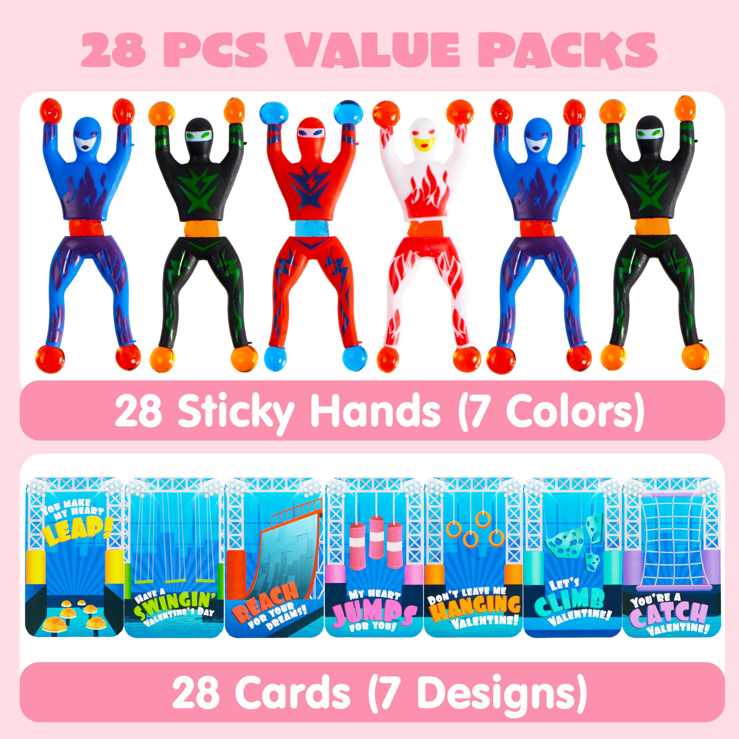 Amazon.com: JOYIN 28 Pack Valentine's Day Ninja Sticky Man with