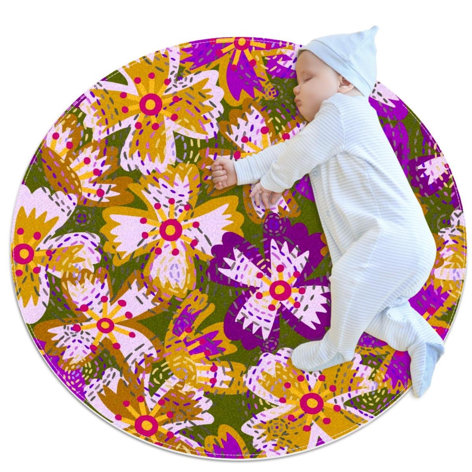 Tapis de salle de bain antidérapant rond 1m contre les glissades