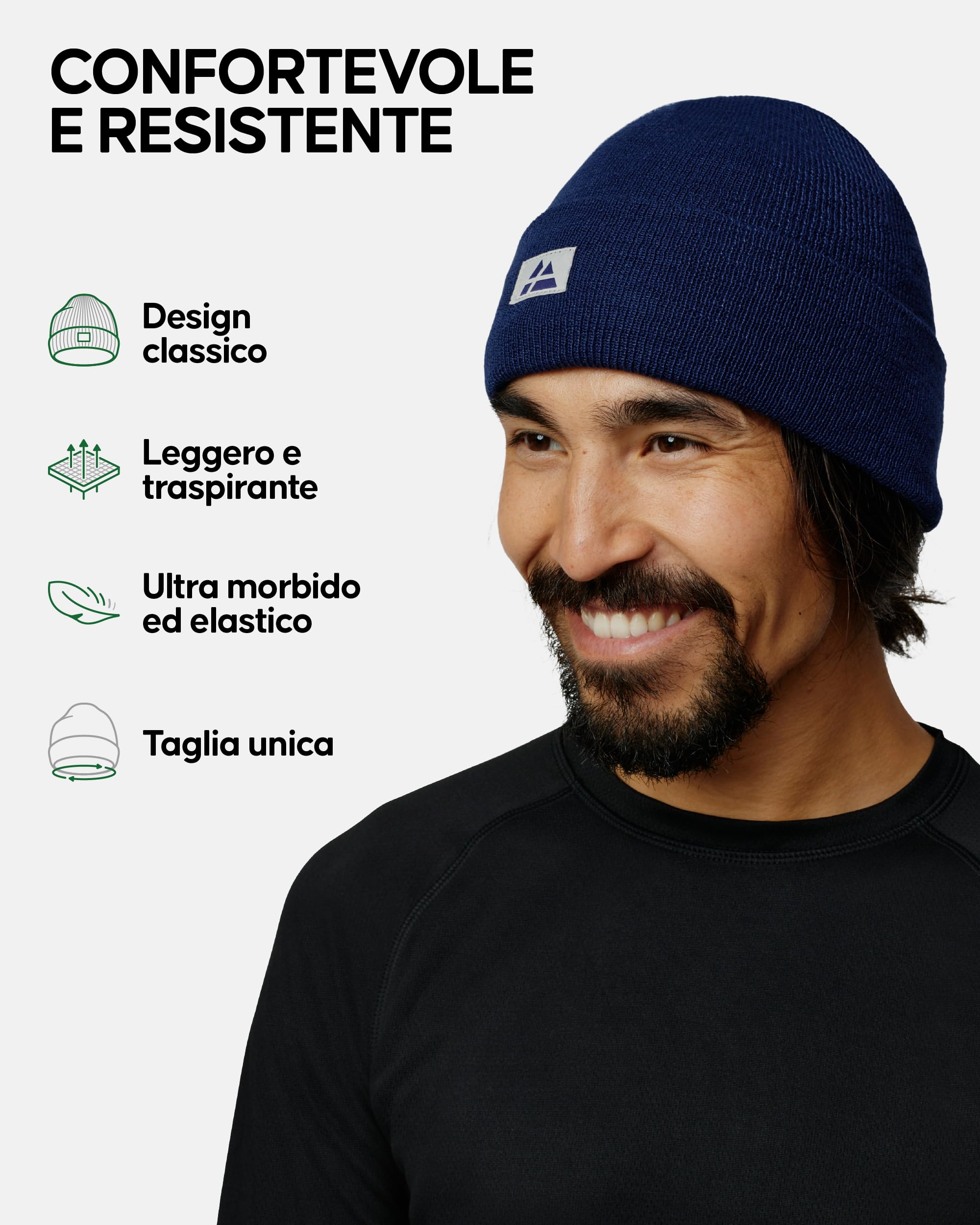 DANISH ENDURANCE Cappello Beanie Uomo e Donna, Berretto 100% Riciclato, Leggero e Traspirante