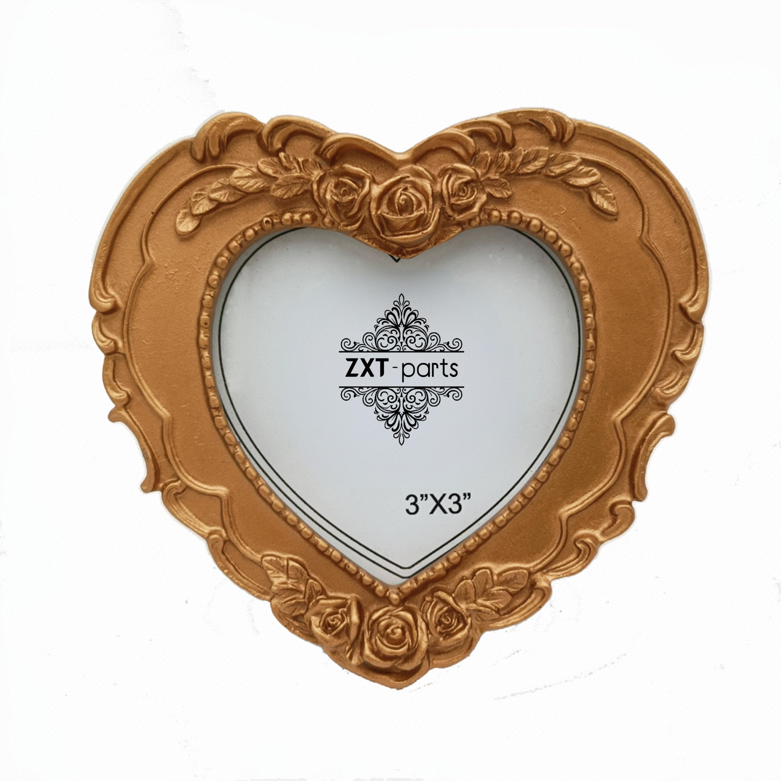 Amazon.co.jp: ZXT-parts 3x3 写真フレーム ハート ゴールド エッジ