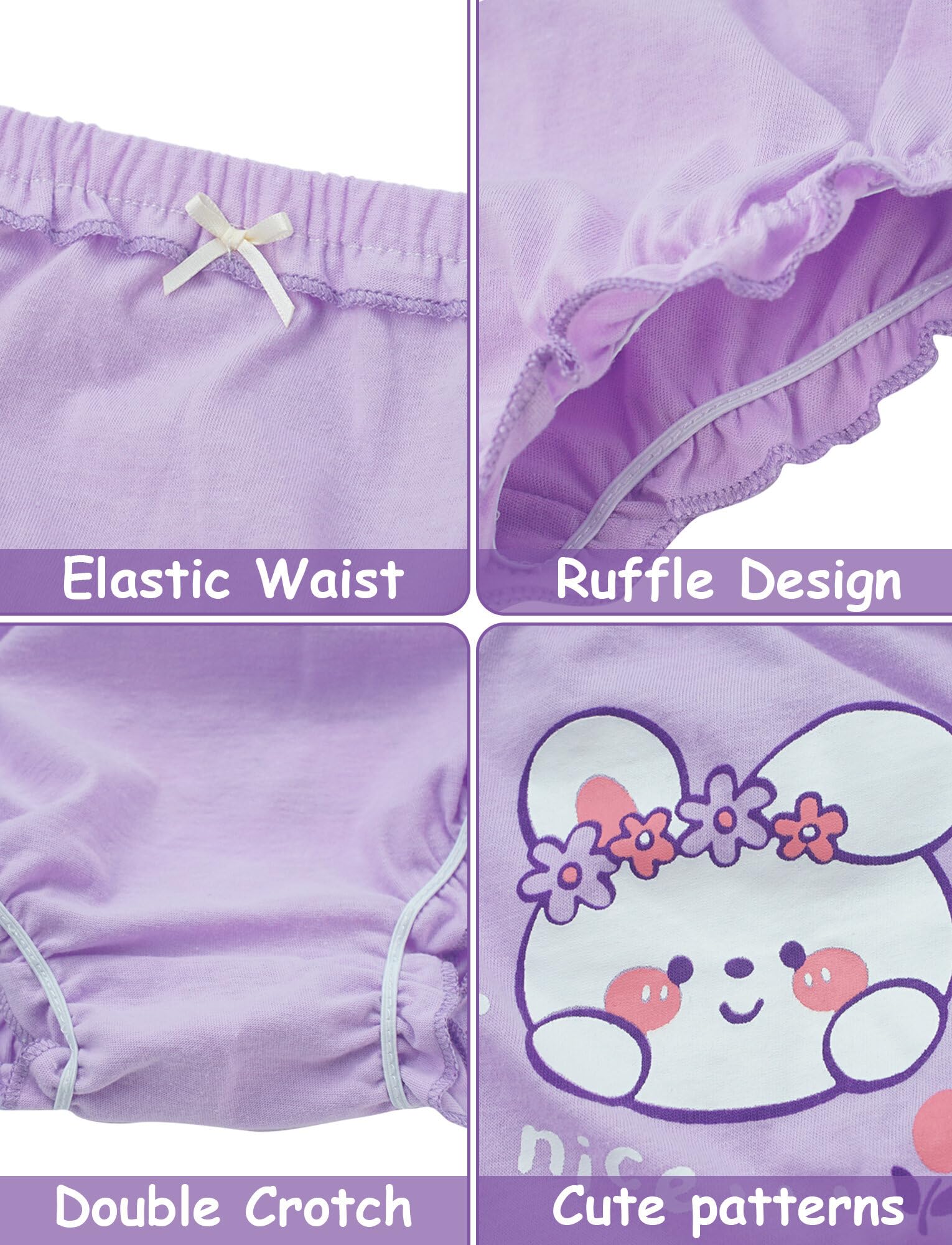 SEAUR Set mit 4 Höschen atmungsaktive elastische Höschen Höschen mit hoher Taille Babyhöschen weiche Unterwäsche 6 Monate bis 4 Jahre