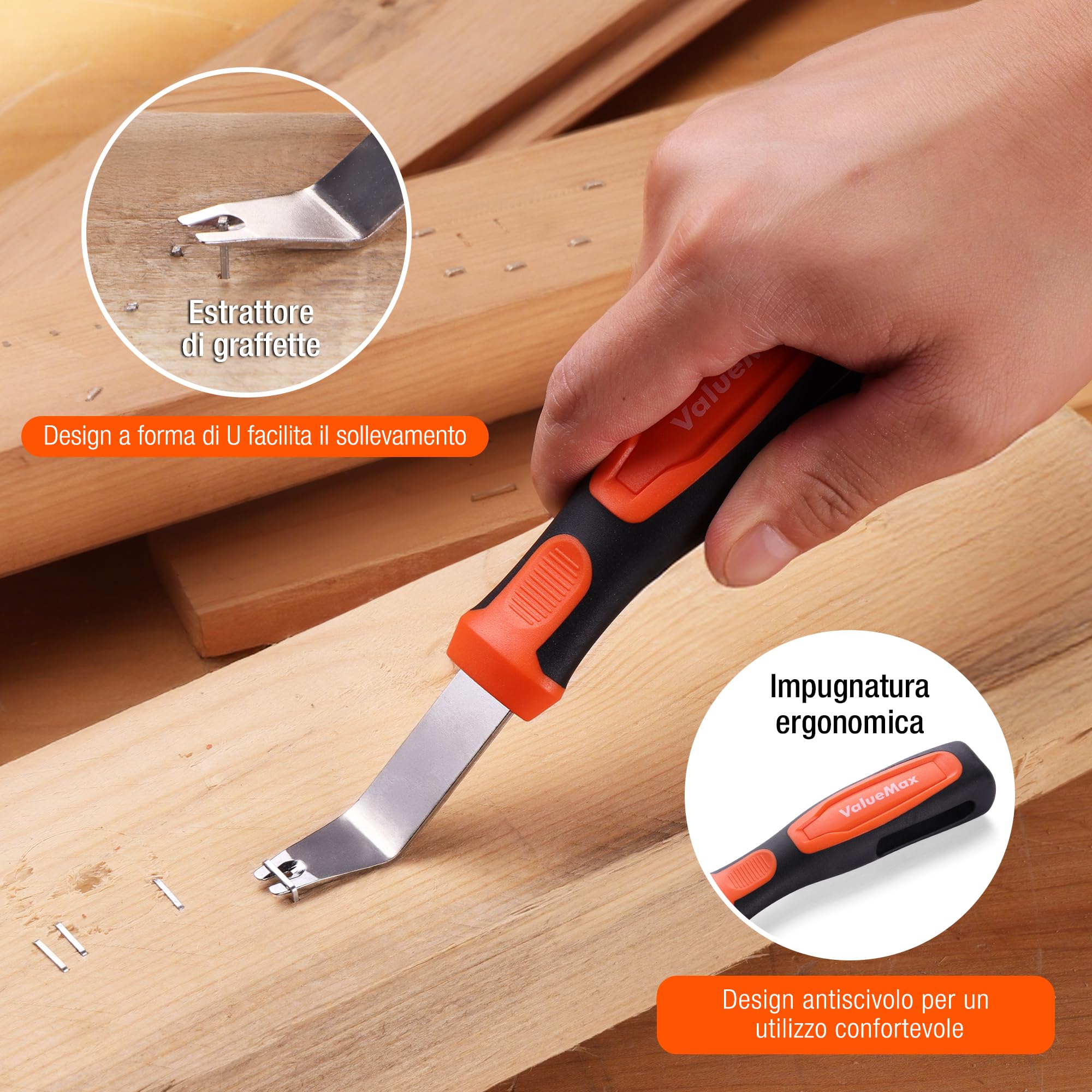 ValueMax - Spillatrice manuale multifunzione 3 in 1 con 3000 graffette, adatta per graffette n. 140, 28, 8, ideale per tappezzeria, materiale da fissaggio, decorazione