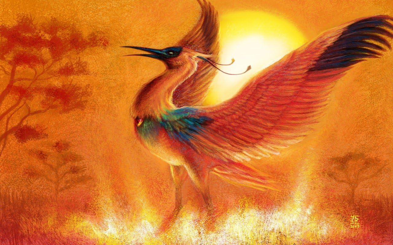 8"x12" Hd Canvas Print Home Decor Art Painting (No Frame), Birth of the Garuda, Phoenix, Fantasy