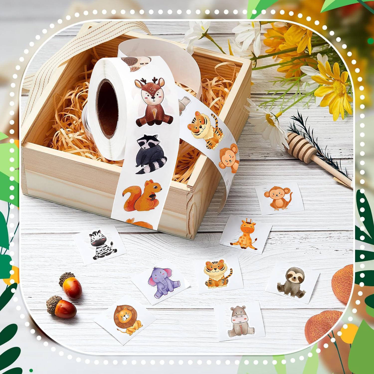 500pcs/roll Cartoon Animal Reward Stickers Diary S... – Grandado