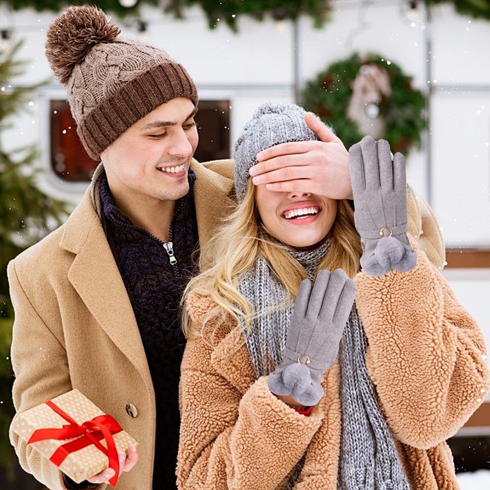 Guantes de invierno para mujer, forro polar grueso, térmicos, resistentes al viento para esquí, correr, ciclismo