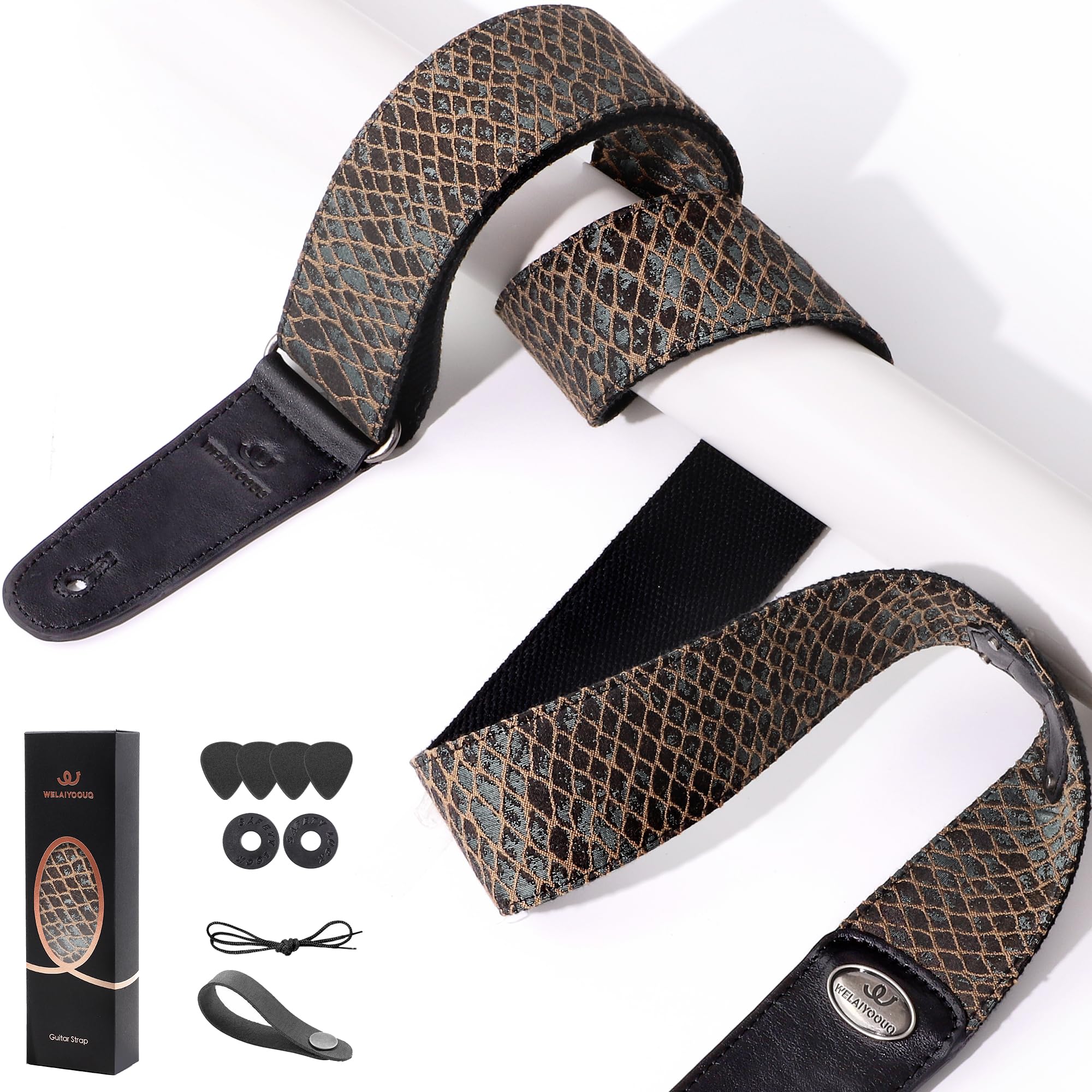 Guitar Strap, Stylish Adjustable Guitar Straps for Acoustic/Bass/Electric Guitar, Double…