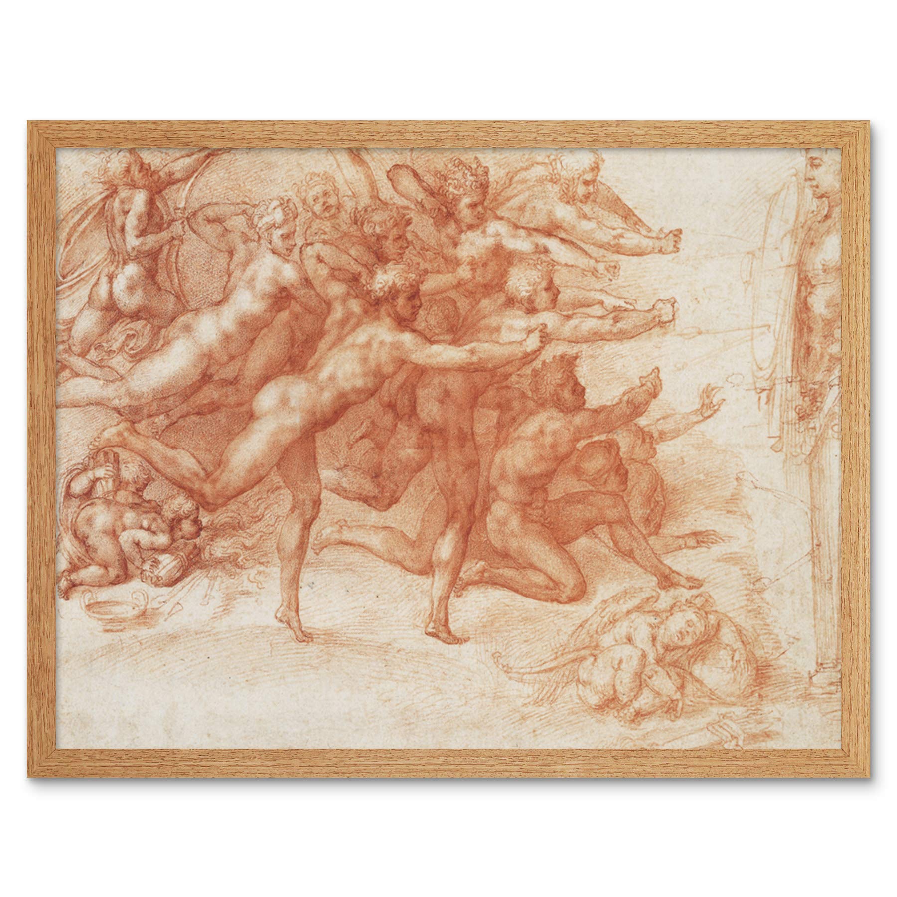 Michelangelo Buonarroti Archers Shooting At A Herm Art Print Framed Poster Wall Decor 12x16 inch