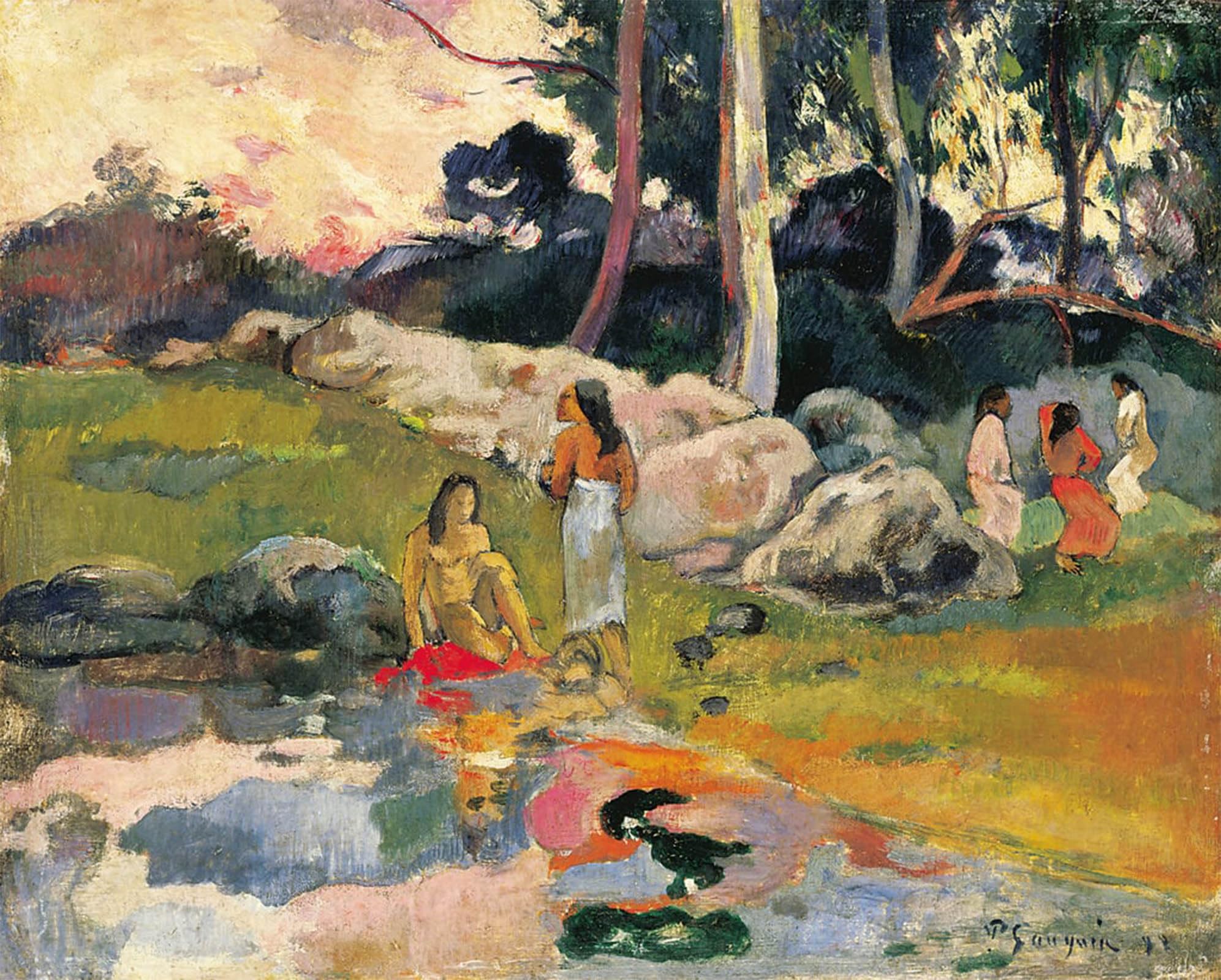 SERENDIPITP Vintage Wall Art Canvas Nordic Poster Canvas Print Picture Women by the Riverside by Paul Gauguin Wall Art Poster for Home Decor 60x90cm