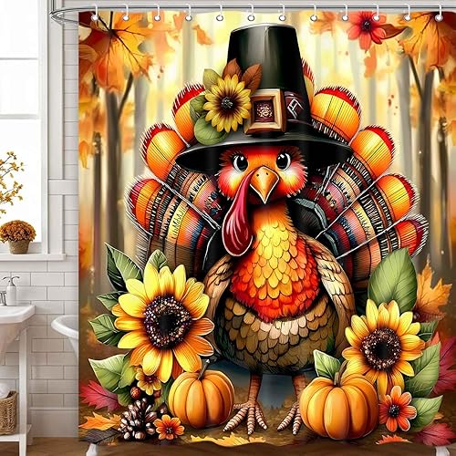 Miniatura 8 de Cortina de Ducha de Muñeco de Nieve Navideño, Conjunto de Cortinas de Baño de Bosque Invernal Rústico de Granja con Árbol de Navidad, Juegos de