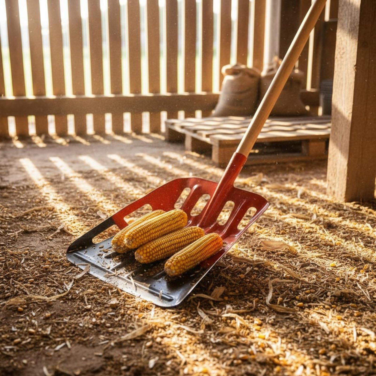 Pala de Cribado Agrícola Ristente Al Dgaste Pala Ranurada de Acero Multiusos Recogedor para, Jardineros, Granja, Corral, Jardín