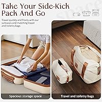 Vista 6 de Coolife Juego de maletas de equipaje Set de 3 maletas de equipaje Set de equipaje de 3 piezas para llevar en cabina Maletas rígidas con traba TSA