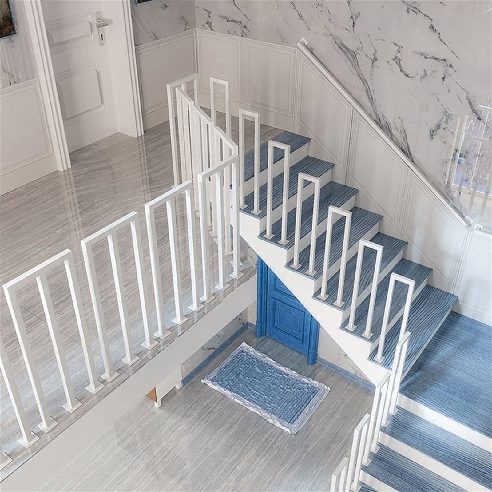 Kit de rampe d'escalier en métal antidérapante pour la sécurité intérieure et extérieure en U