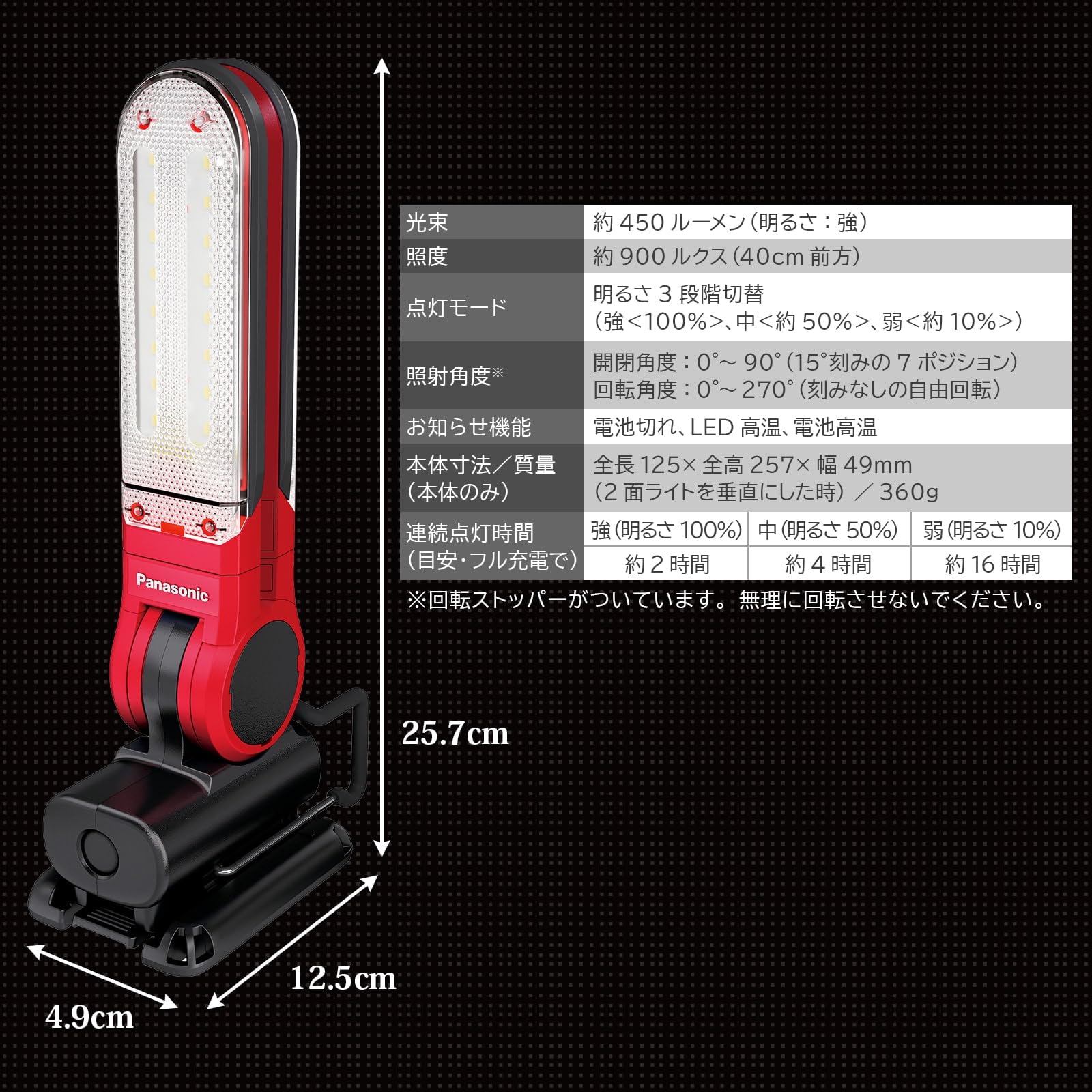 Amazon | パナソニック 充電LEDマルチライト EZ3720 (7.2V) 450