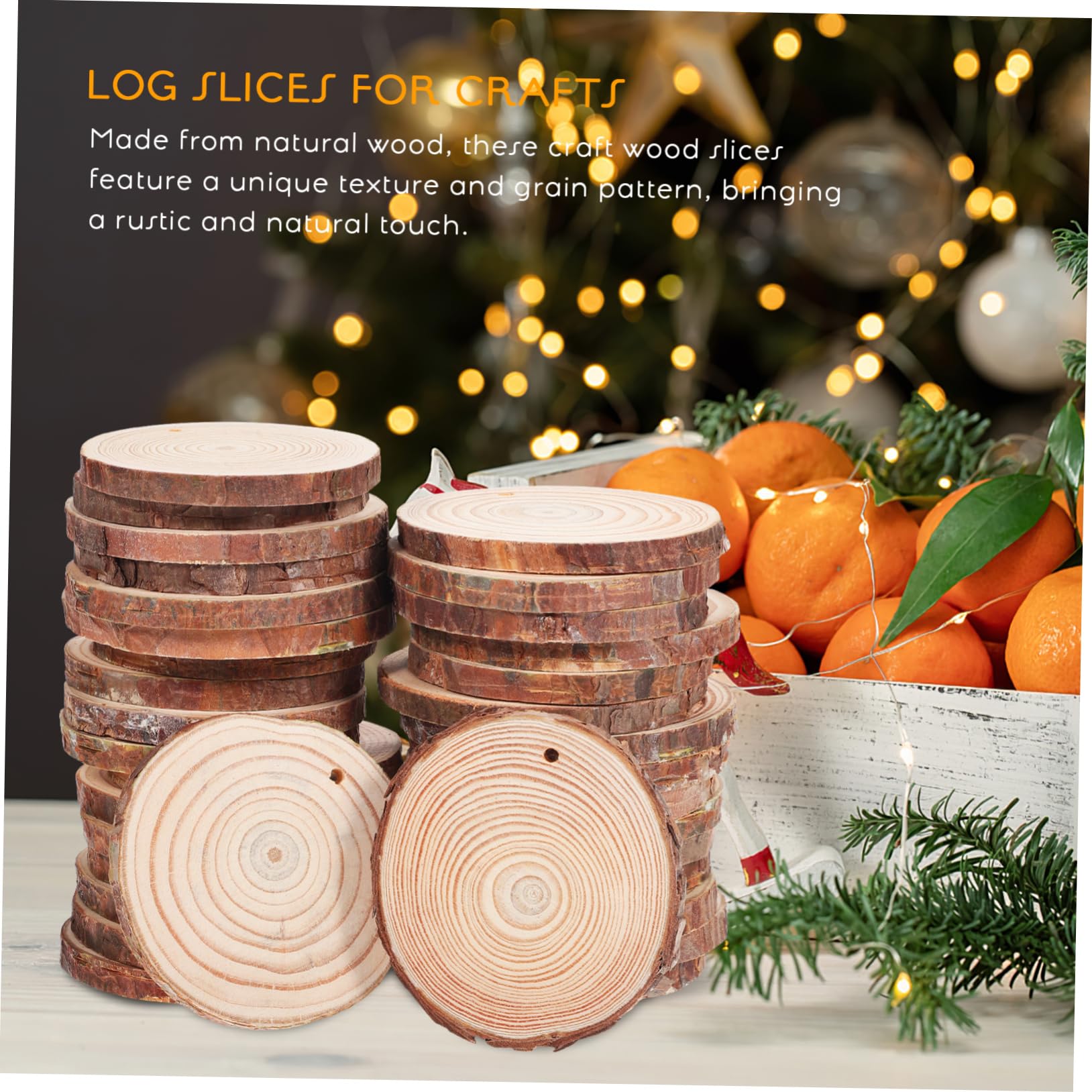 50stücke Ungebohrte Holzkreise Zum Basteln Naturholzscheiben Unbearbeitet Runde Holzscheiben Zum Bemalen Und Dekorieren Holzausschnitte Für Diy-projekte Unbemalte Holzscheiben