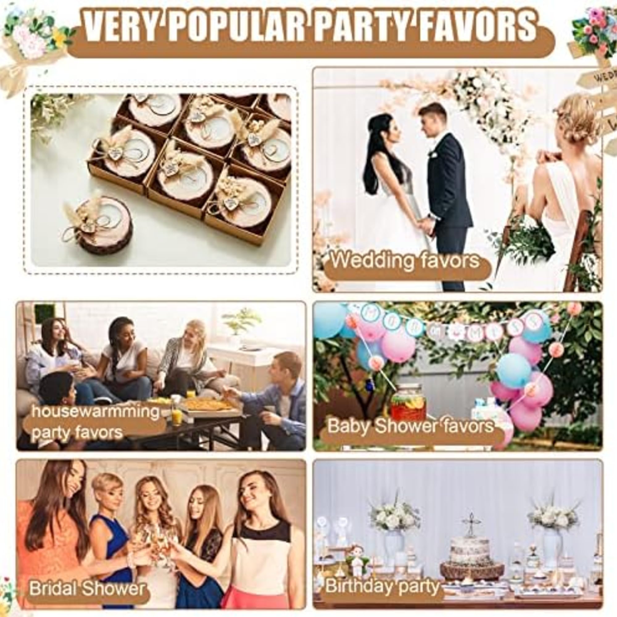 24 portavelas rústicos de Boda, Recuerdos y Decoraciones de Despedida de Soltera