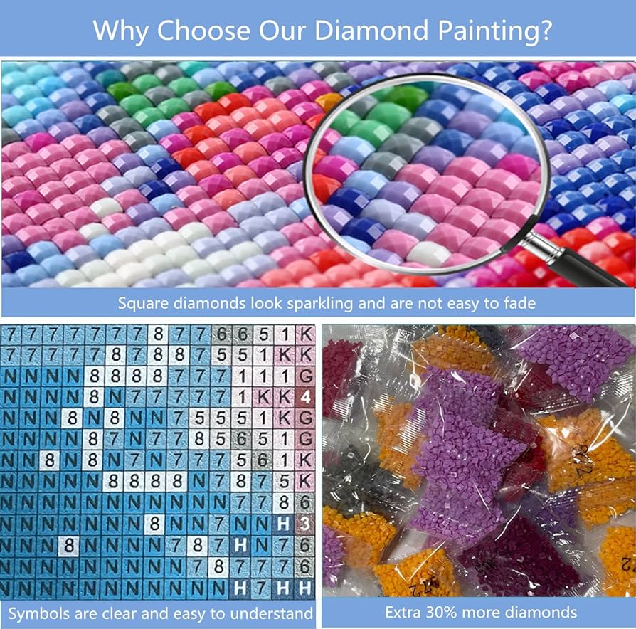 Amazon.com: Rose Diamond Painting Kits for Adults, DIY 5D