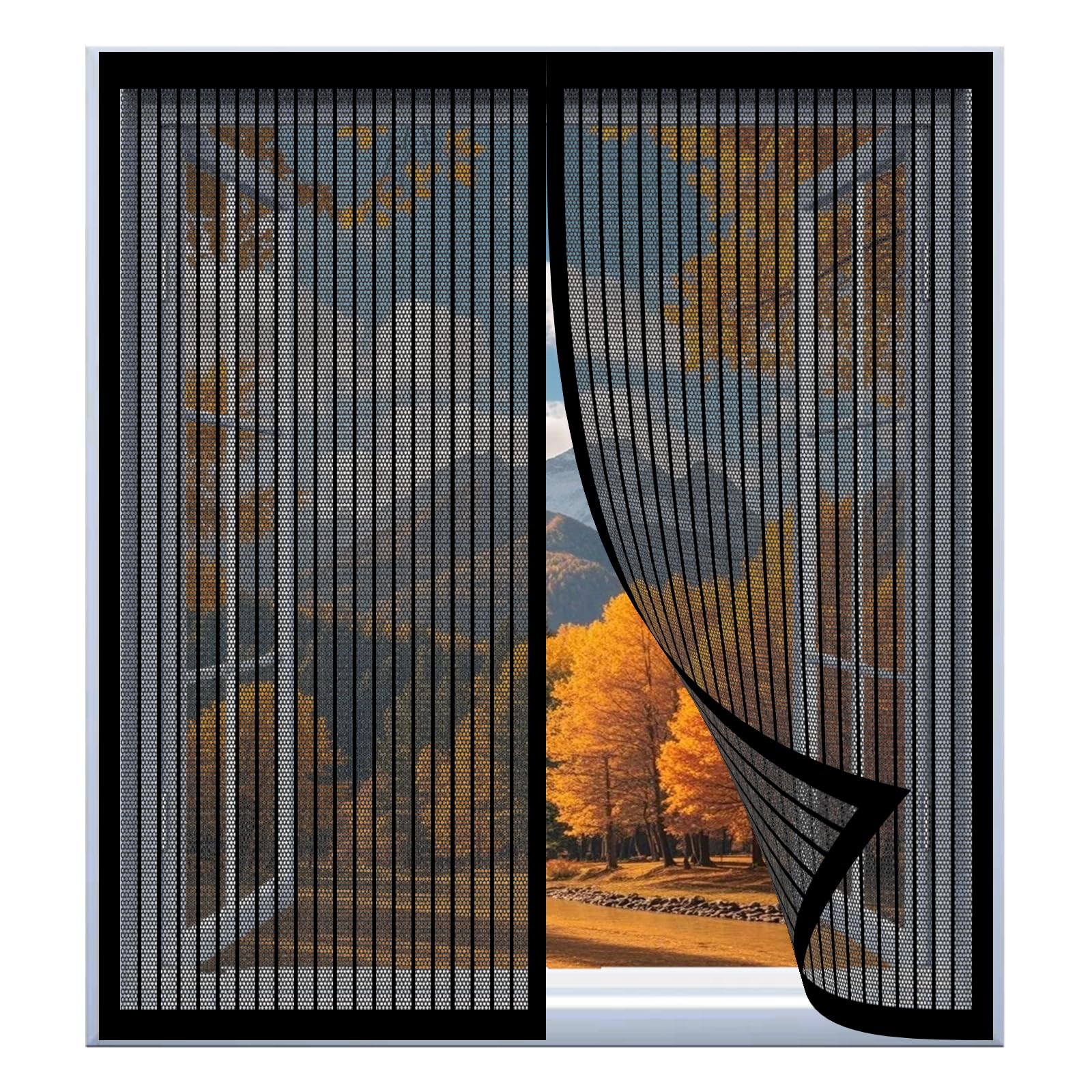 Yuanwan Black Magnetic Window Screen For Cats 85 X 95 Cm Easy Installation No Drilling Or Screwing Transparent Insect Screen Mosquito Bug Protection For Windows Nets To Keep Bugs Out,