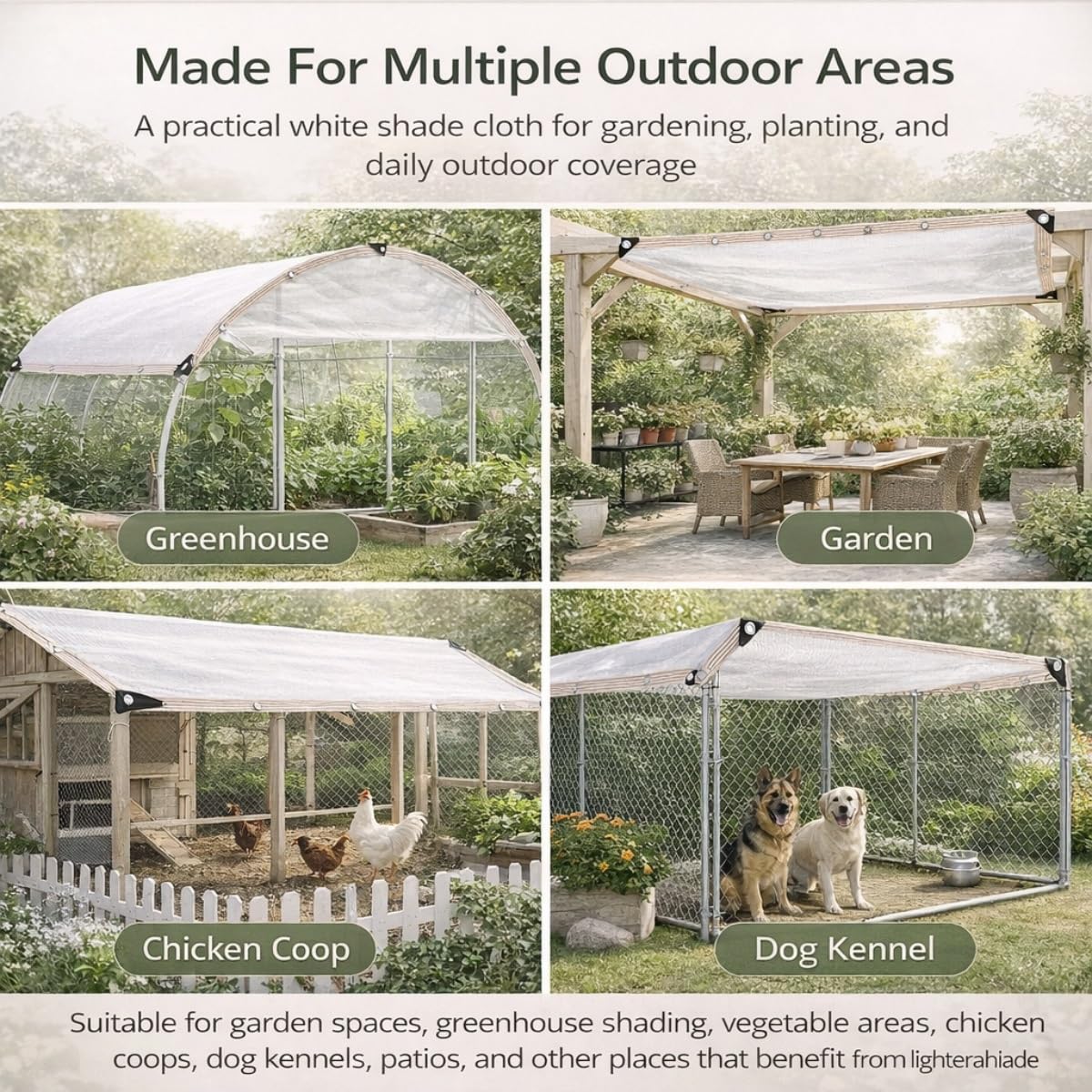 Malla Sombra Blanca 50% con Ojales Cada 50cm, Malla de Sombreo HDPE Transpirable, Malla Ocultacion para Jardín, Plantas, Invernadero, Huerto, Gallinero, Caseta, Patio(3X8M)