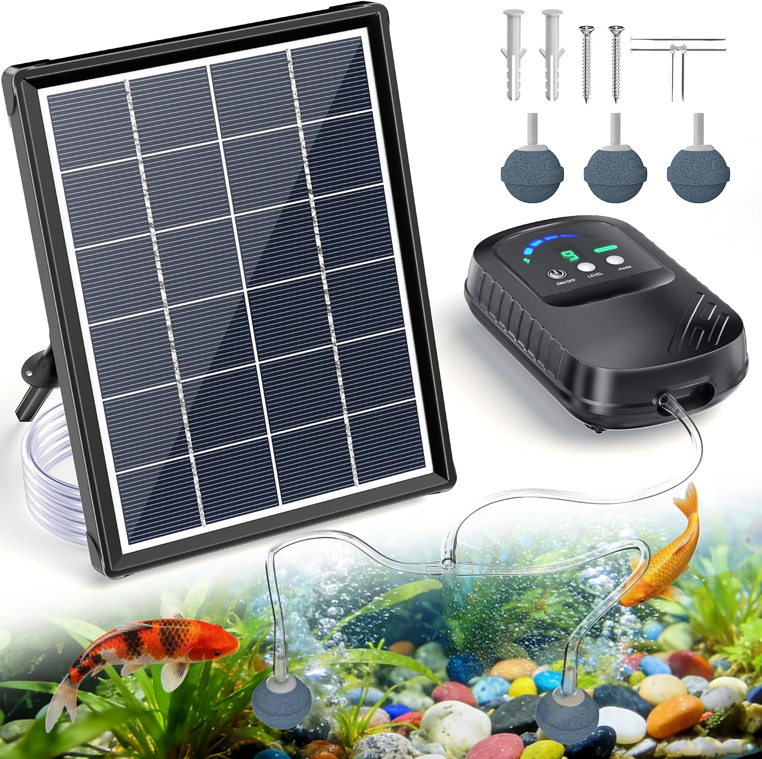 Amazon.com : POPOSOAP 4W Solar Pond Aerator, Solar Air Pump for Pond ...