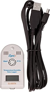 Supco SL400TH Mini Data Logger with LCD Display, Temperature, Humidity and Dew Point, 3