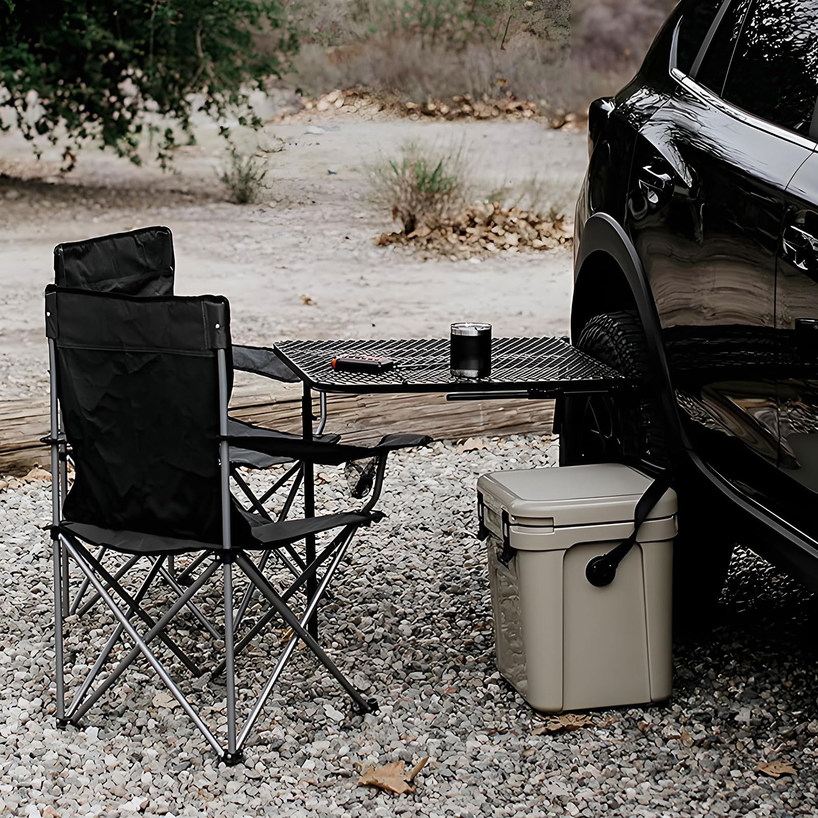 Table à tréteaux portable pour pneus de voiture pour l'extérieur, café, salle à manger, cuisine, pique-nique, barbecue, camping, table de camping pliante légère avec hauteur réglable, mini tables de