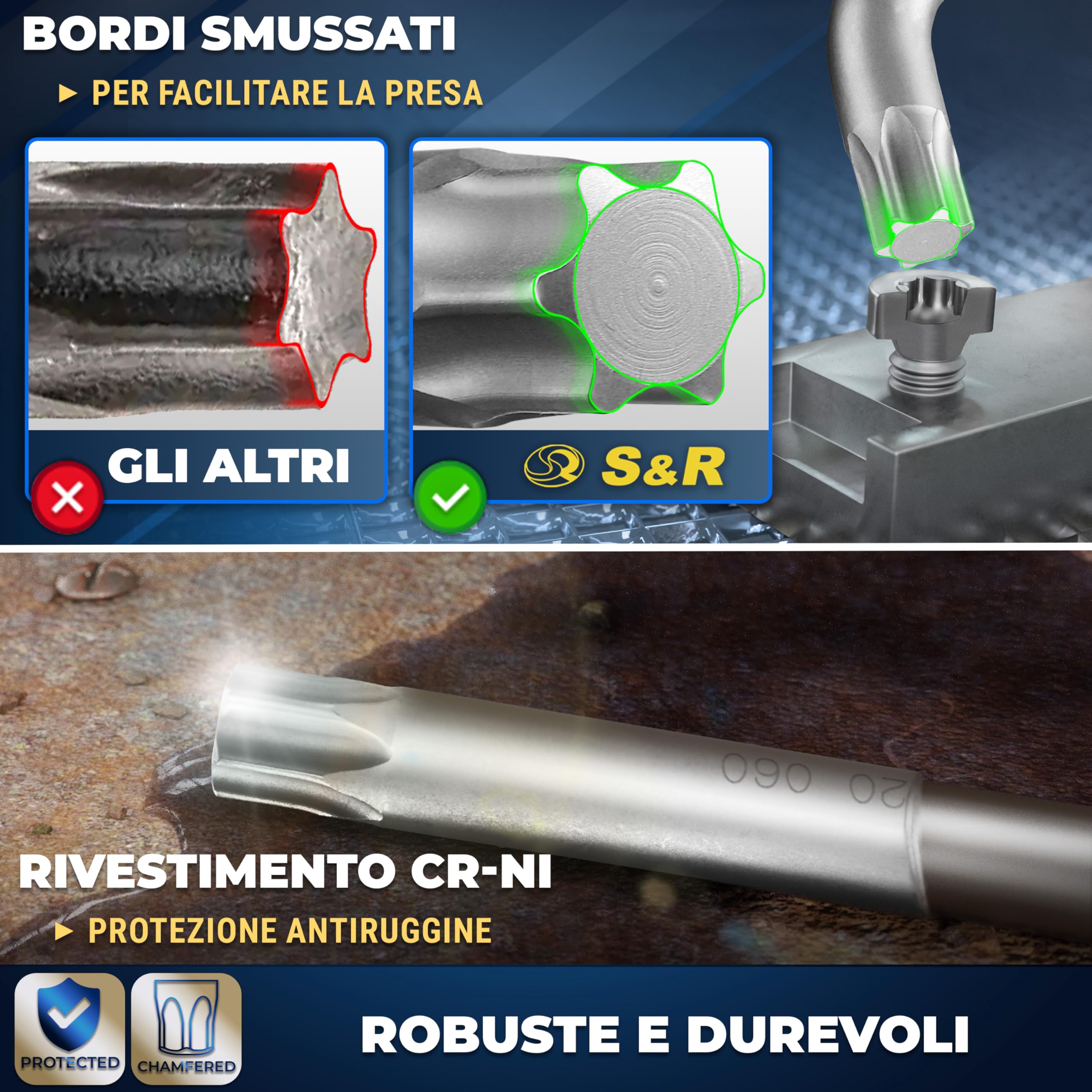 SERIE DI 9 CHIAVI ESAGONALI IN SUPPORTO A CLIP 220/9 UNIOR ART. 607852 9842