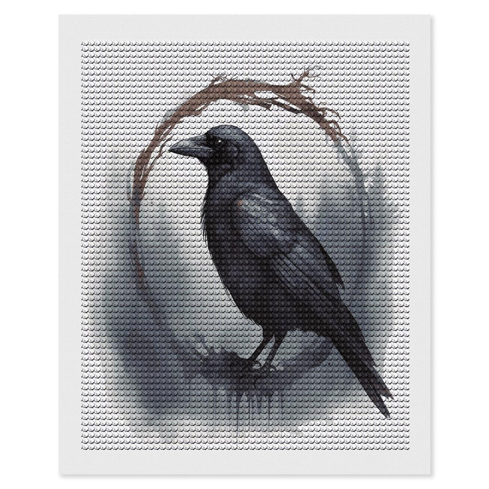 FekiLoot Black Crow Diamond Art Kits for Adults Diamond Painting Kits for Beginners DIY Diamond Art Kits Round Full Drill Diamond Dot Gem Painting for Home Wall Decor Gift 16"x20"