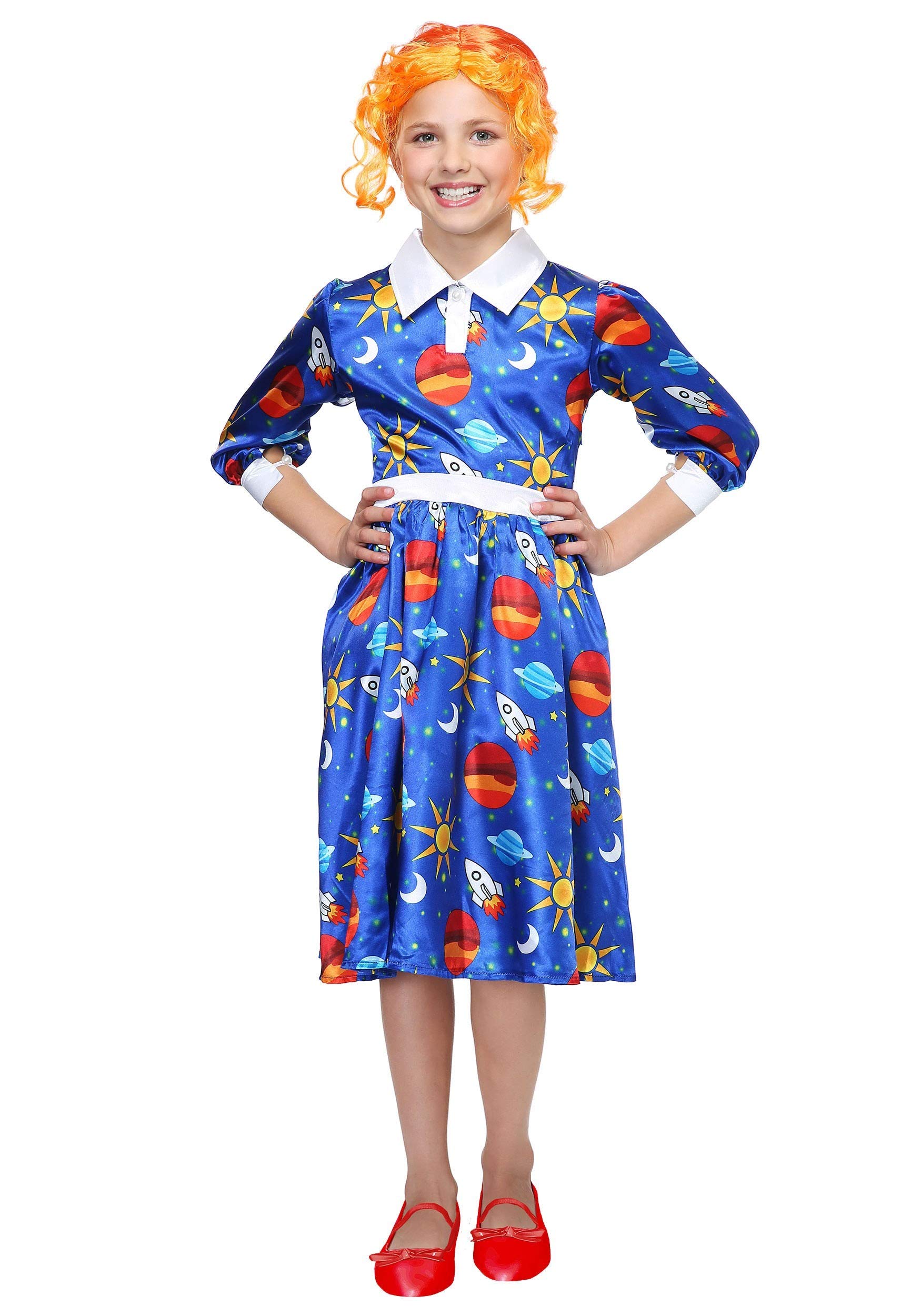 Kid's The Magic School Bus Miss Frizzle Costume for Girl's - Child Miss Frizzle Science Teacher Outfit Dress