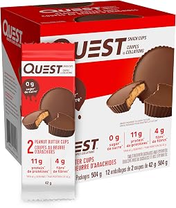 Quest Nutrition Peanut Butter Cups, High Protein, Low Carb, Low Sugar, Keto Friendly, 11g Protein, 1g Sugar, 12ct