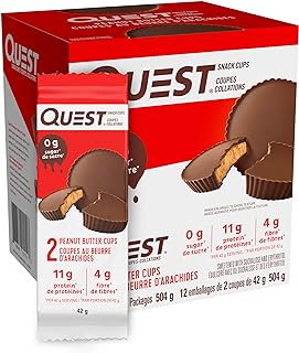 Quest Nutrition Peanut Butter Cups, High Protein, Low Carb, Low Sugar, Keto Friendly, 11g Protein, 1g Sugar, 12ct
