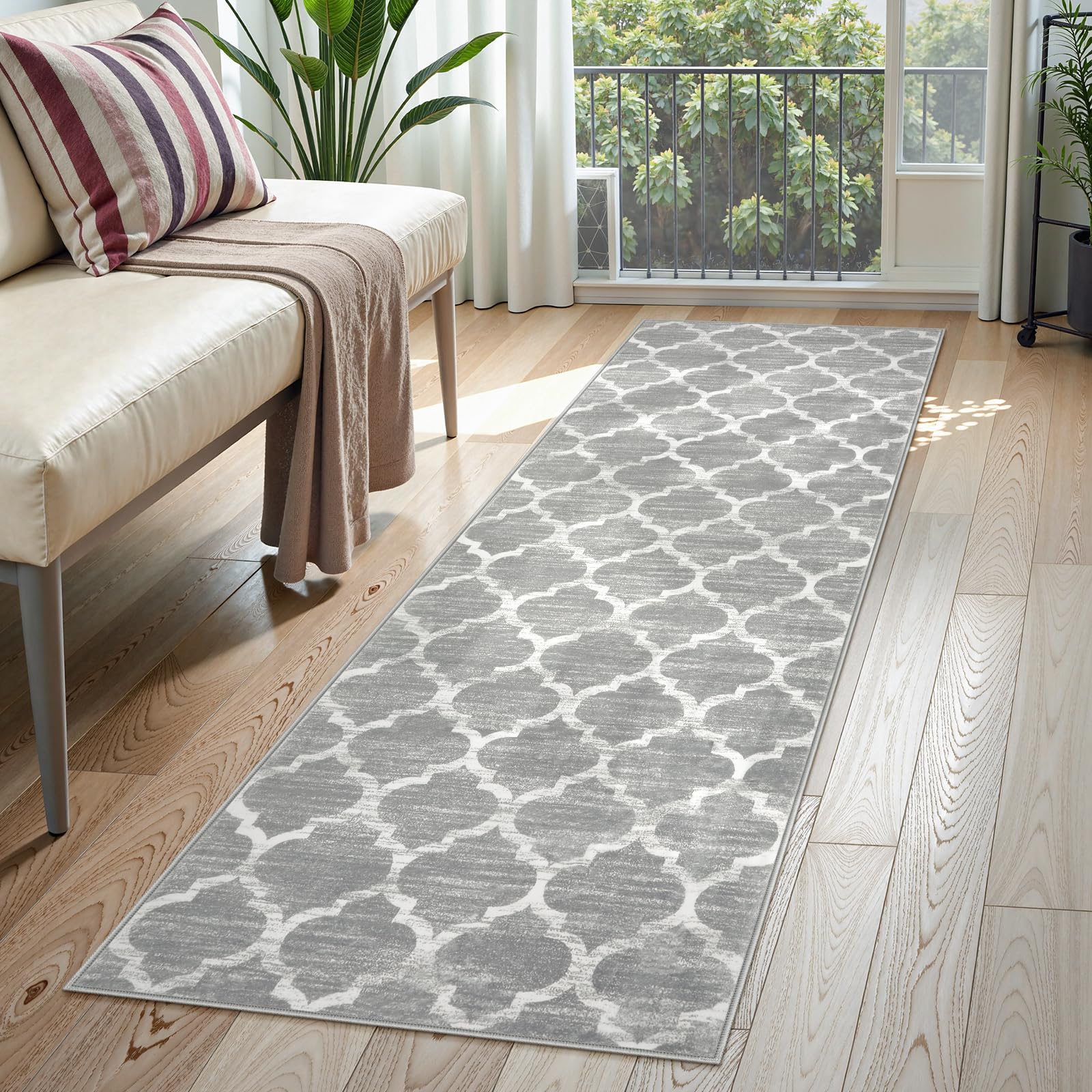 Tapis de passage lavable pour couloir et buanderie motif marocain