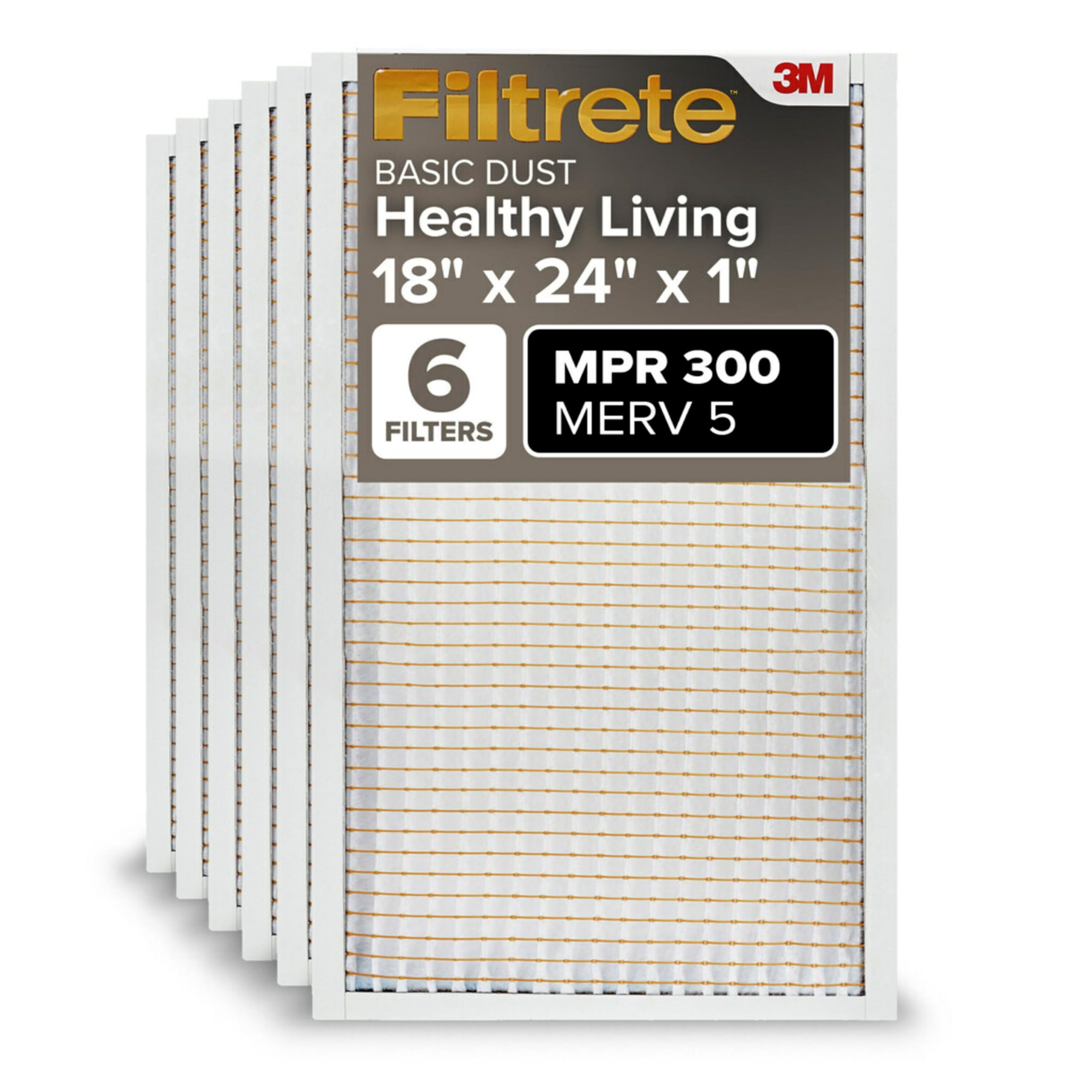 Filtrete 18x24x1 AC Furnace Air Filter, MERV 5, MPR 300, Capture