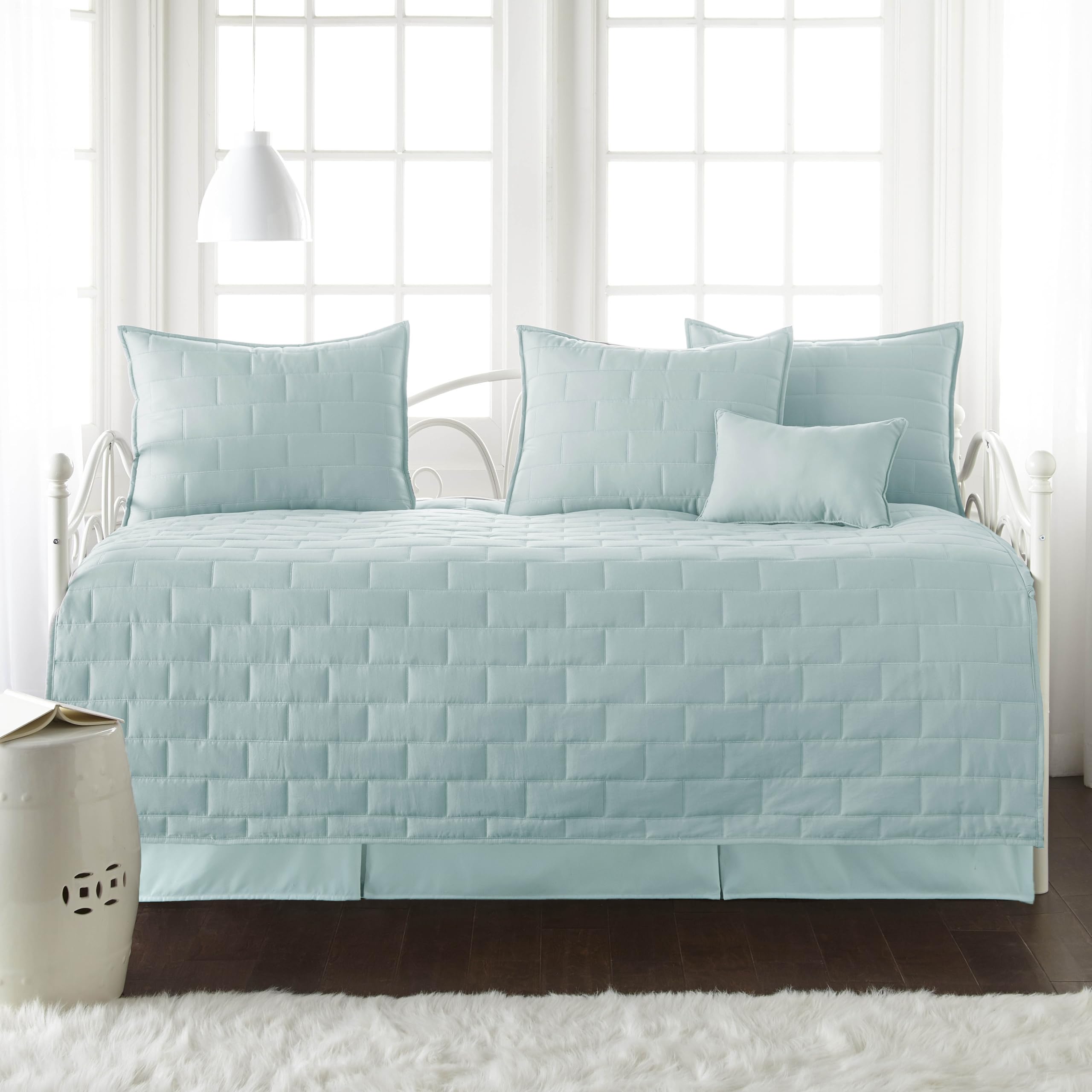 Daybed Quilt Set 6PC Bedding Set Daybed Cover for twin beds easy care Blue