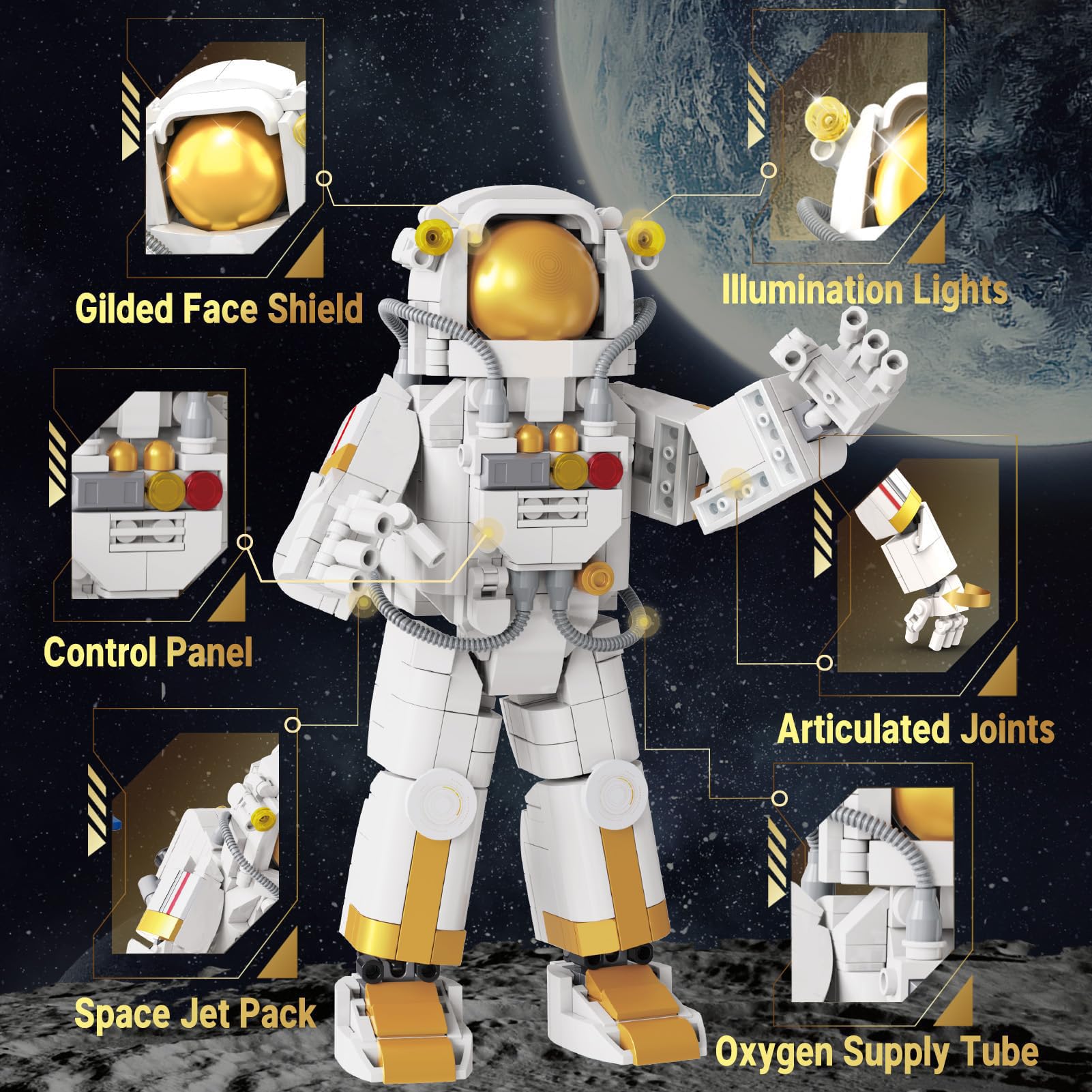 Space Astronaut Building Block Sets, Compatible with Lego Space