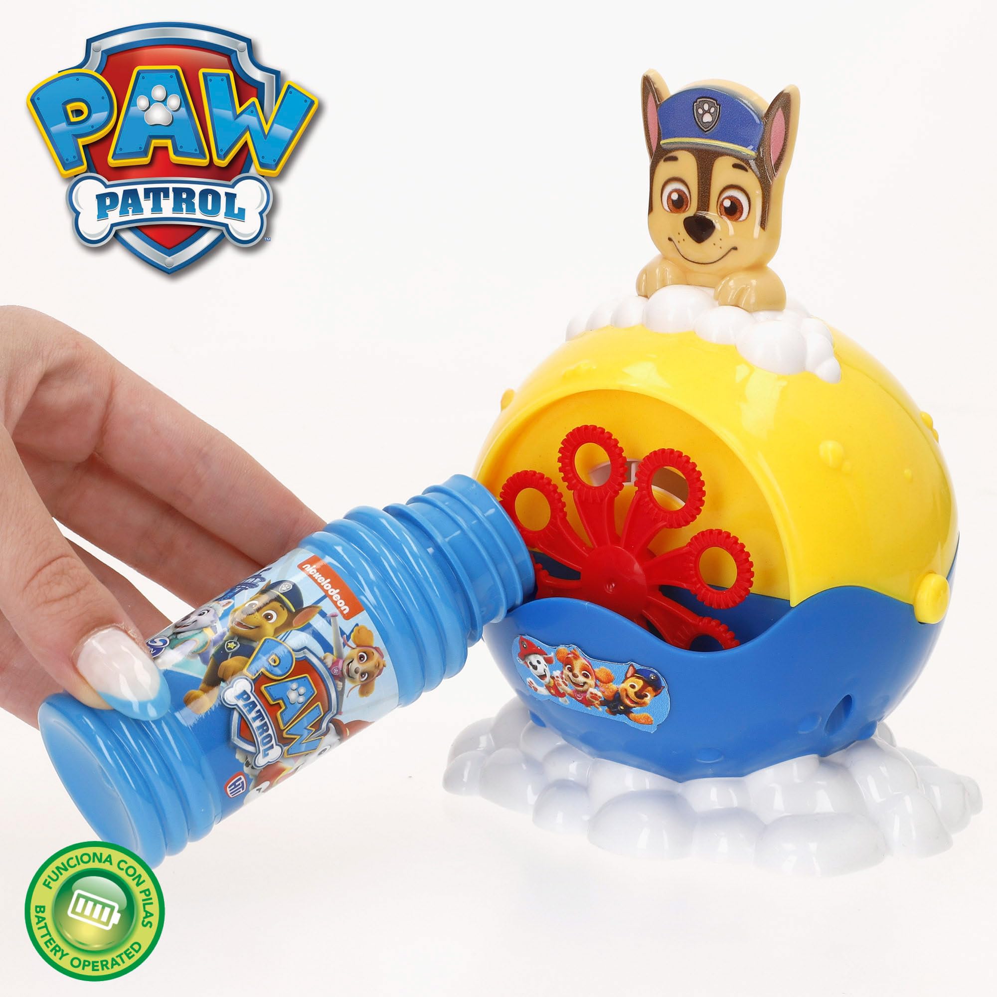 Pistolet à Bulles Paw Patrol – Electrique, Avec Plateau Et Flacon 50 Ml, Dès 3 Ans