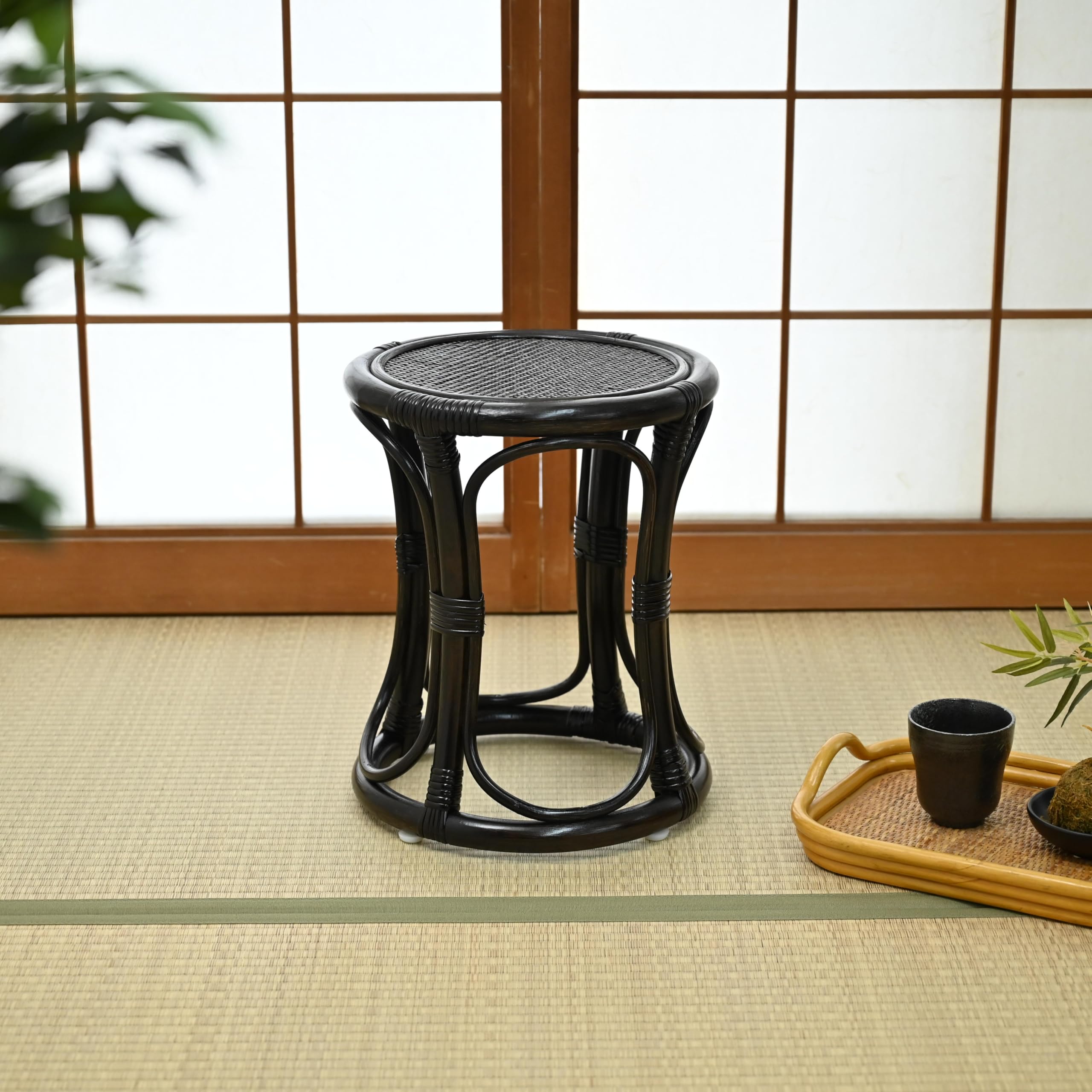 Amazon｜サンフラワーラタン スツール・チェア ラタン 籐製 背もたれ