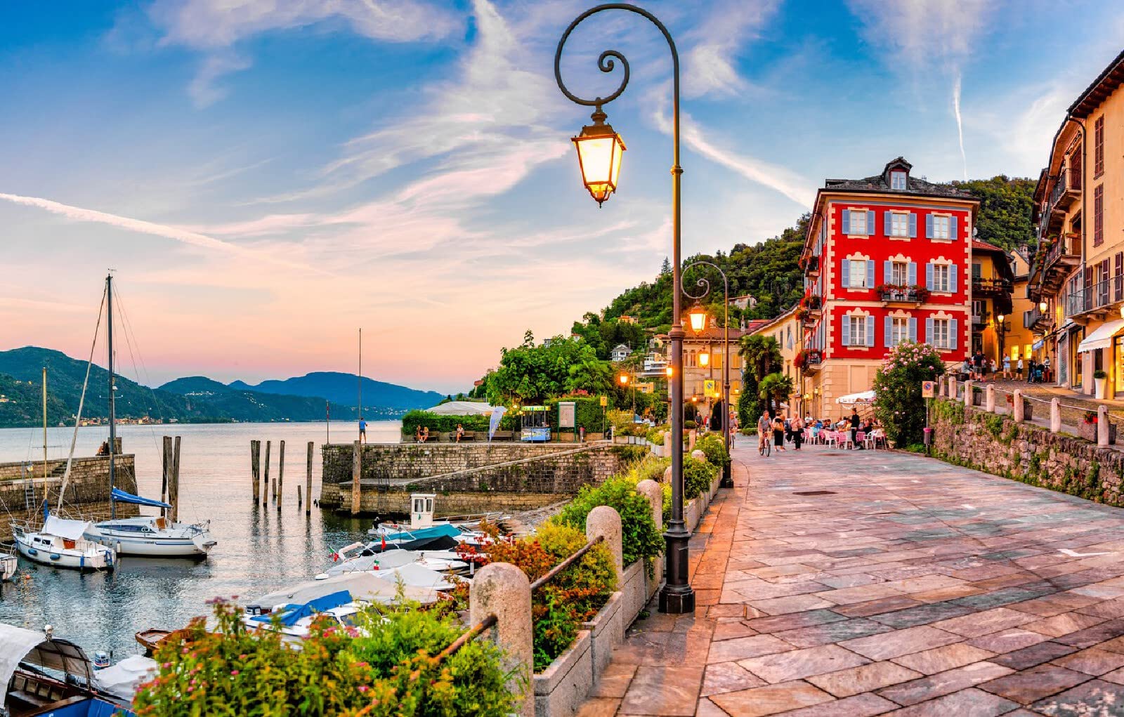 3D Kinderpuzzle 2000 Teile Stadtarchitektur Yacht Italienische Bootspromenade Hafen Lago Maggiore Cannobio 70x100CM