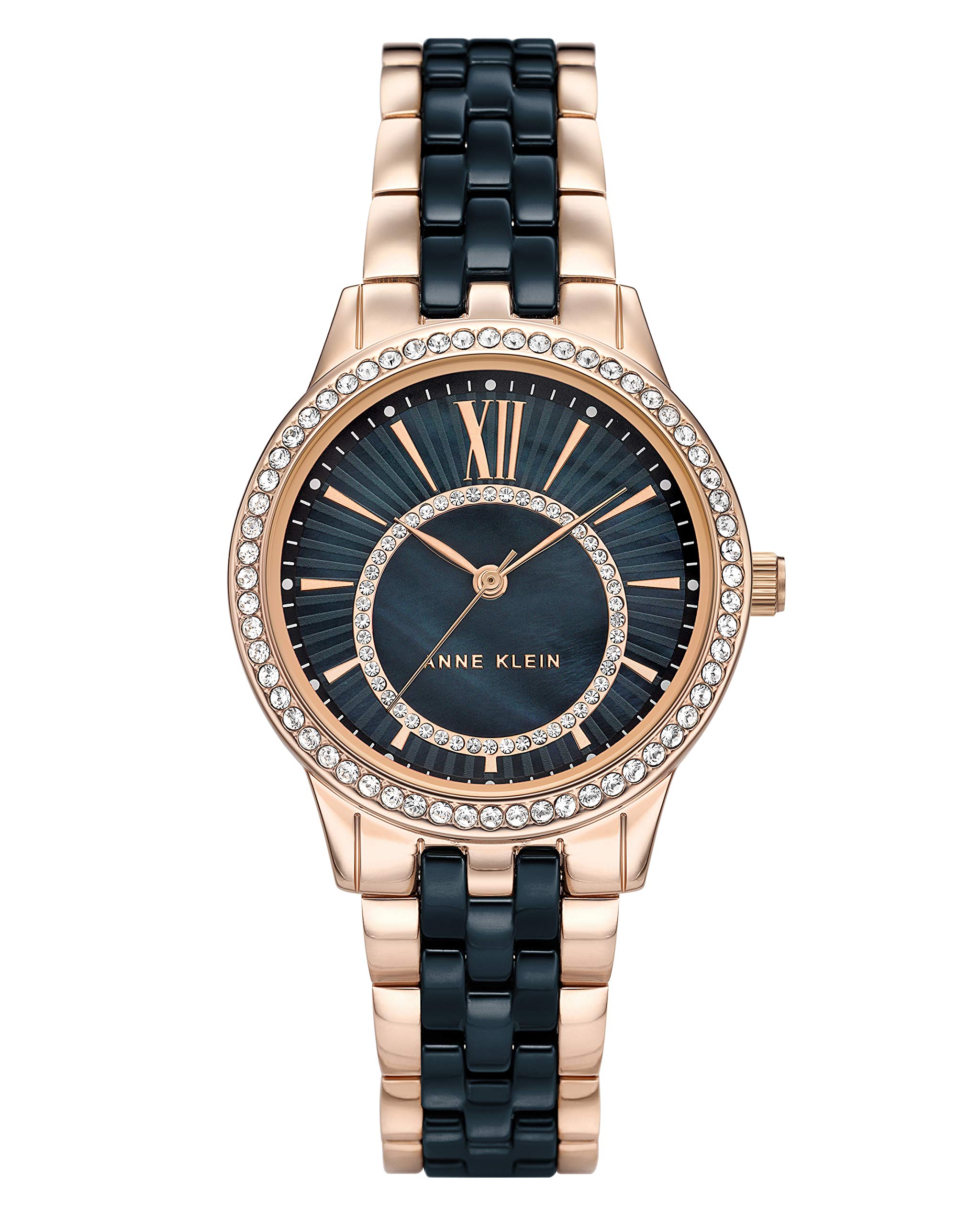 Tommy Hilfiger Anne Klein Quartz Analog Blue Dial Ceramic Strap Watch for Women-NEAK3672NVRG (B0968Q7FST) Amazon Price History, Amazon Price Tracker