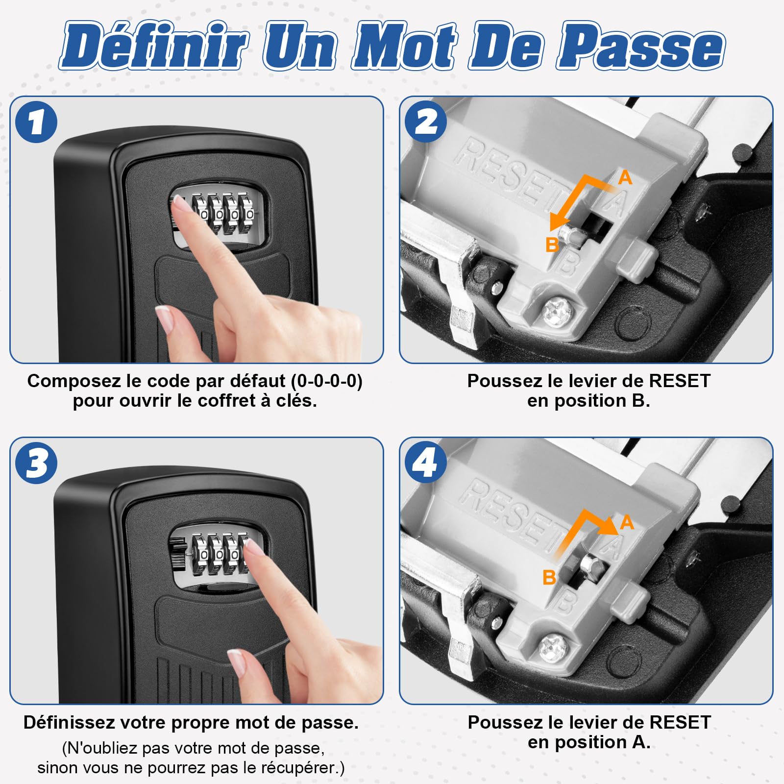Boite à Clé Sécurisée, Supérieur Grand Clés Boîte, Coffre à Clé avec Code Numérique à 4 Chiffres, Boite a Clef Mural Sécurisé pour Intérieur Extérieur Maison Bureau Garage École Gymnase (Noir)