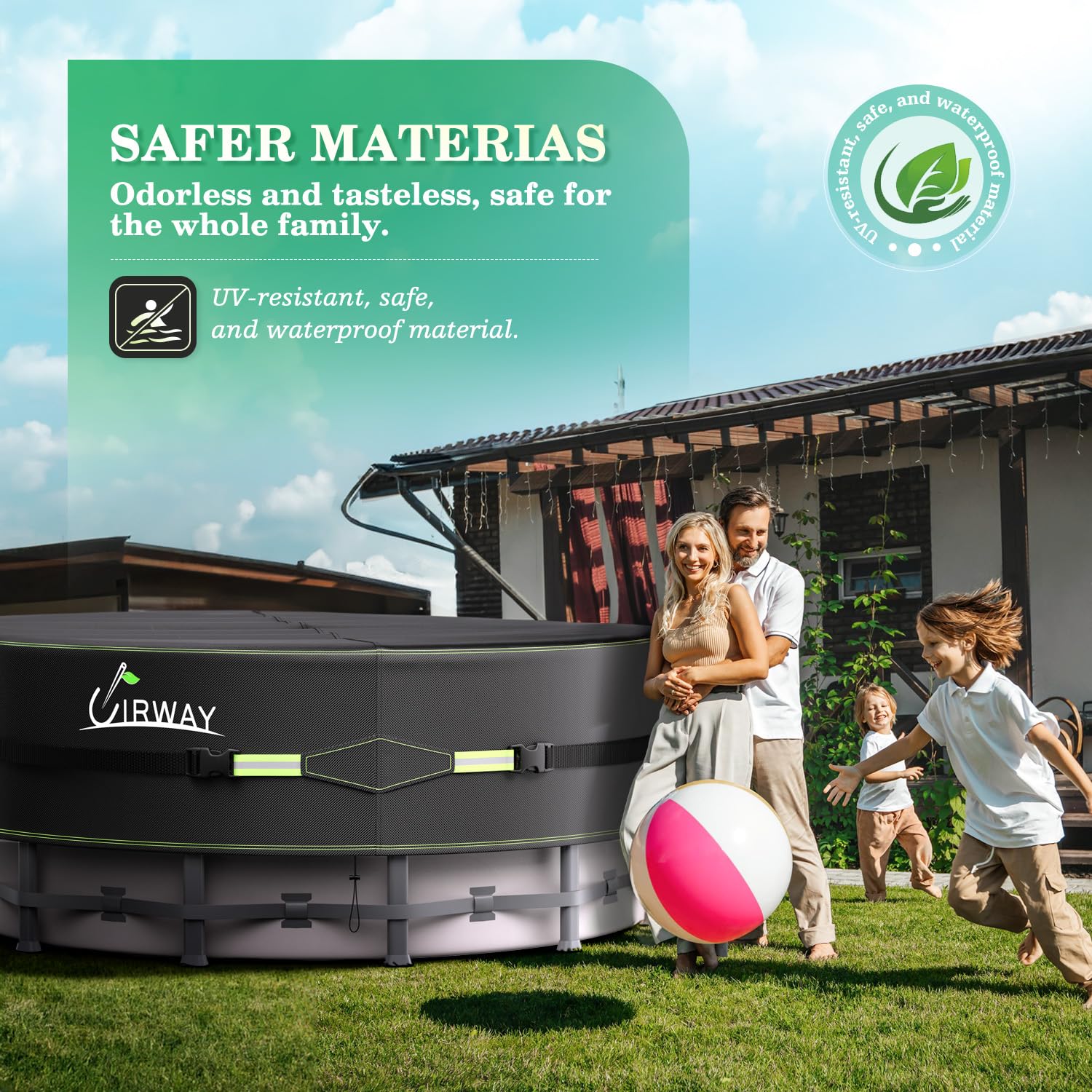 Bâche De Piscine Ronde 183 Cm - Couverture Imperméable PE Avec Attaches, Anti-feuilles Et Poussière