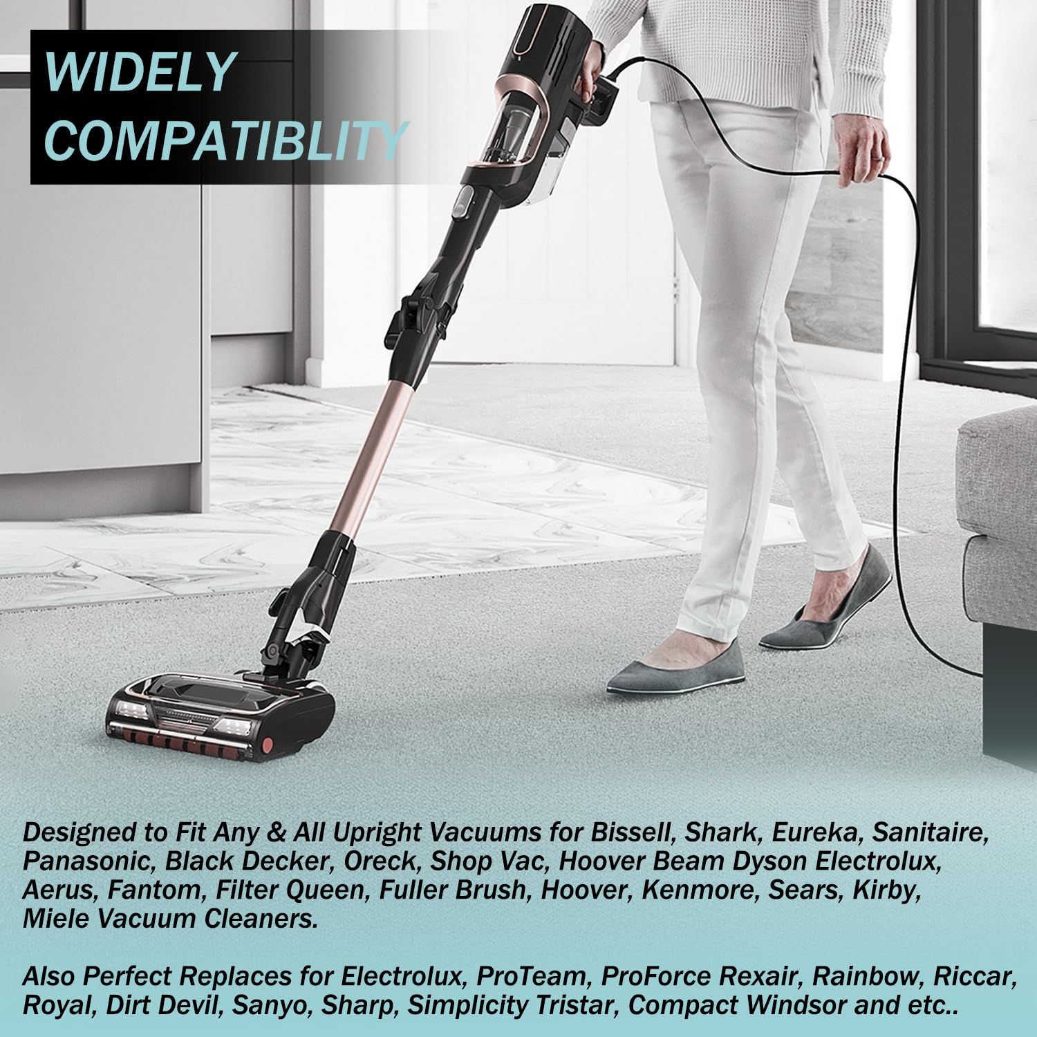 HASME Replacement Power Cord for Oreck XL XL2 Upright Vacuum Cleaner Replaces for 58-5807-61 58580761 Fits for 2300RS 4070H2L 4080H2B 4080H2R 4080H2Y 4090H2B 4090H2G 4090H2T 30