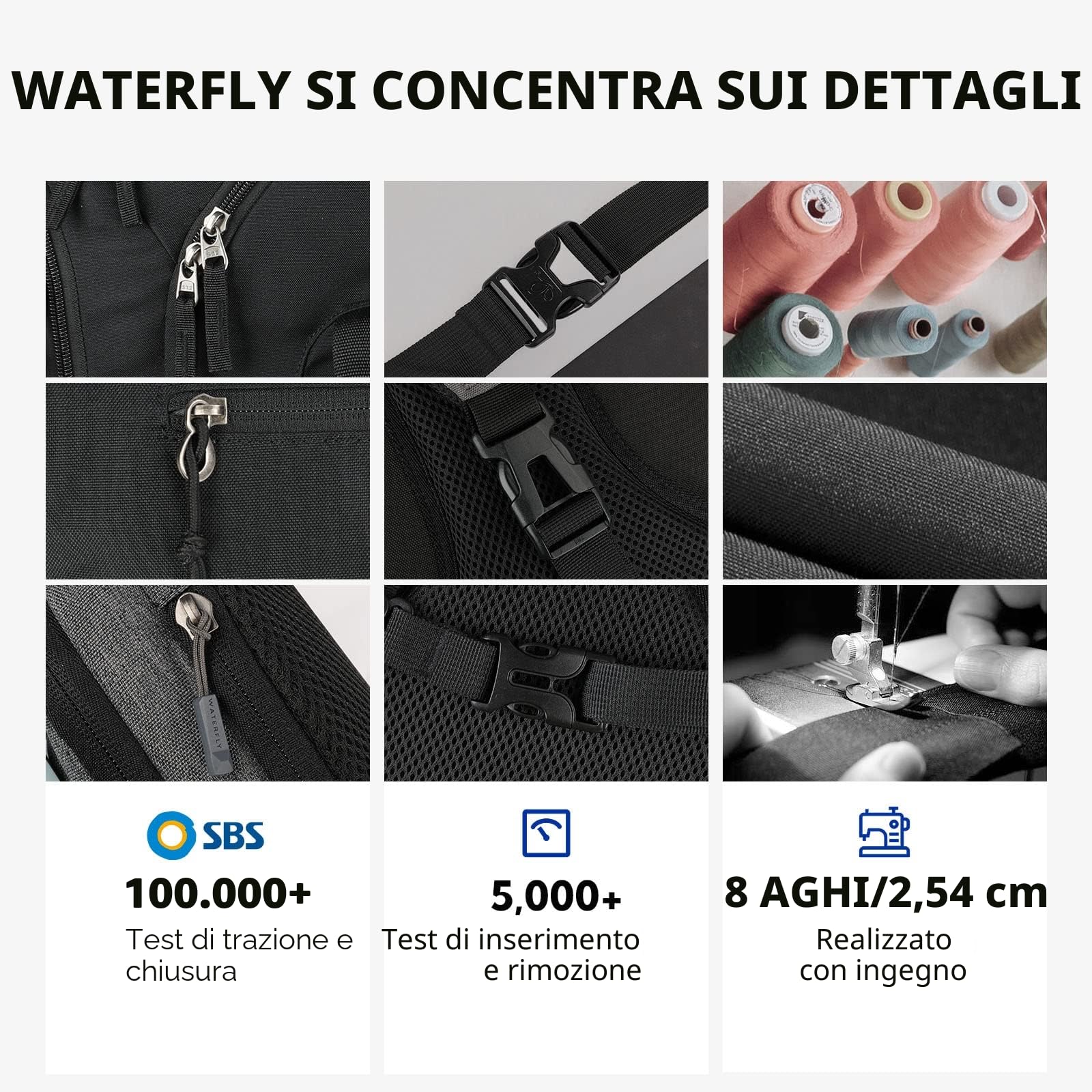 Waterfly Zaino Monospalla Portatile Sportivo Sling Bag Zaino Spalla per Uomo Donna