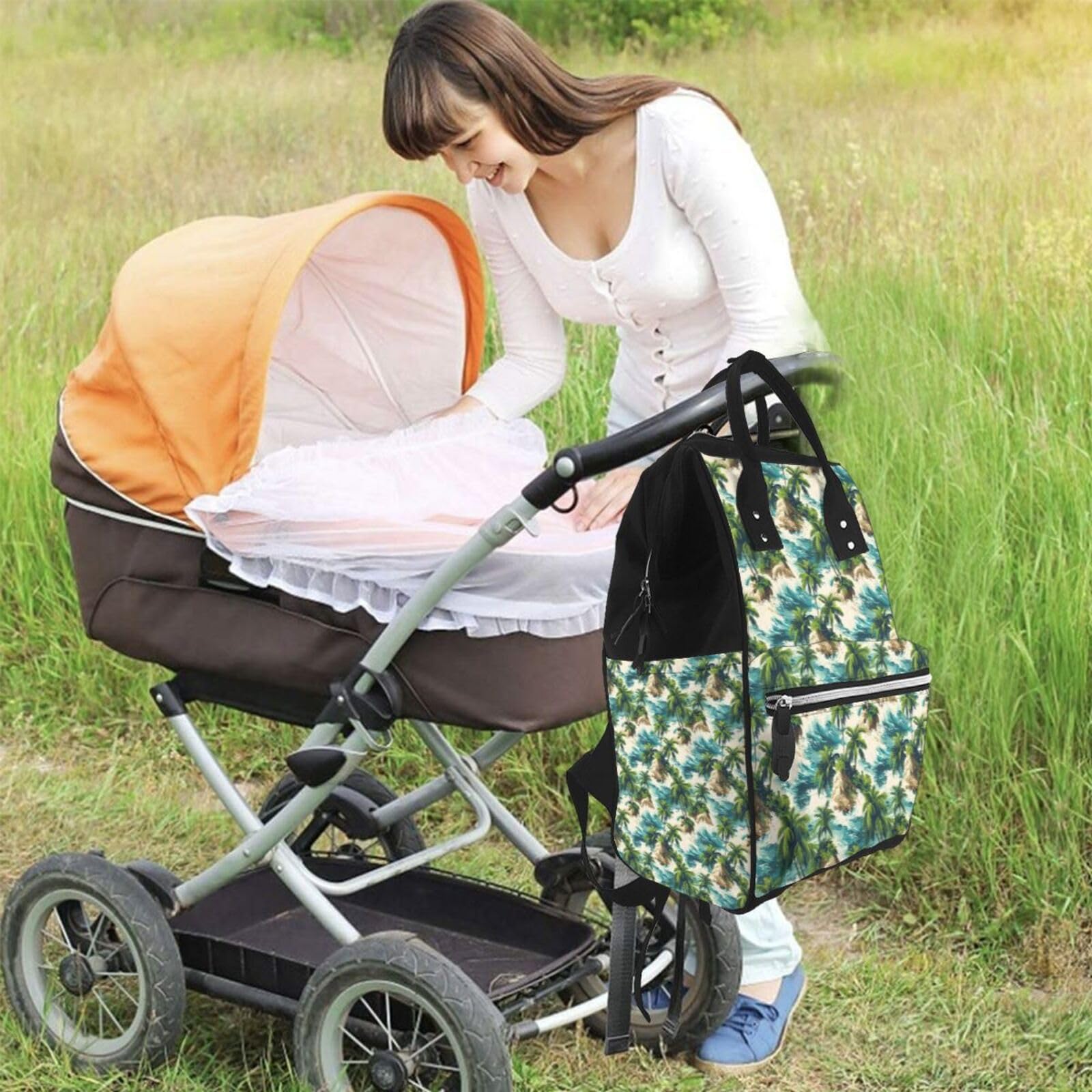 Wickeltasche für Babypuppen – Hawaii kleine Insel-Druck, Mama-Tasche, taktischer Säuglings-Baby-Rucksack, Reisemode, Wandern, Kleinkind, Tragetasche, Still-Windeltaschen für Vater, Mutter