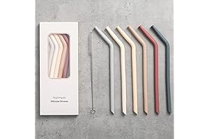 Nightingale Reusable Bendable Silicone Straws for Kids and Adults