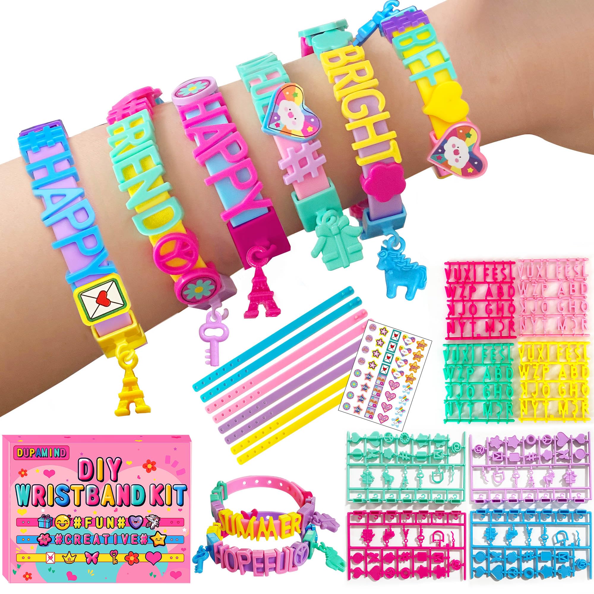 Art & Craft Kits for Kids, DIY Friendship Bracelet Making Kit for Girls, Jewelry Making with Charm & Stickers, Birthday Gifts for Ages 5-12, Toys for Ages 5, 6, 7, 8, 9, 10, 11, 12 Years Old