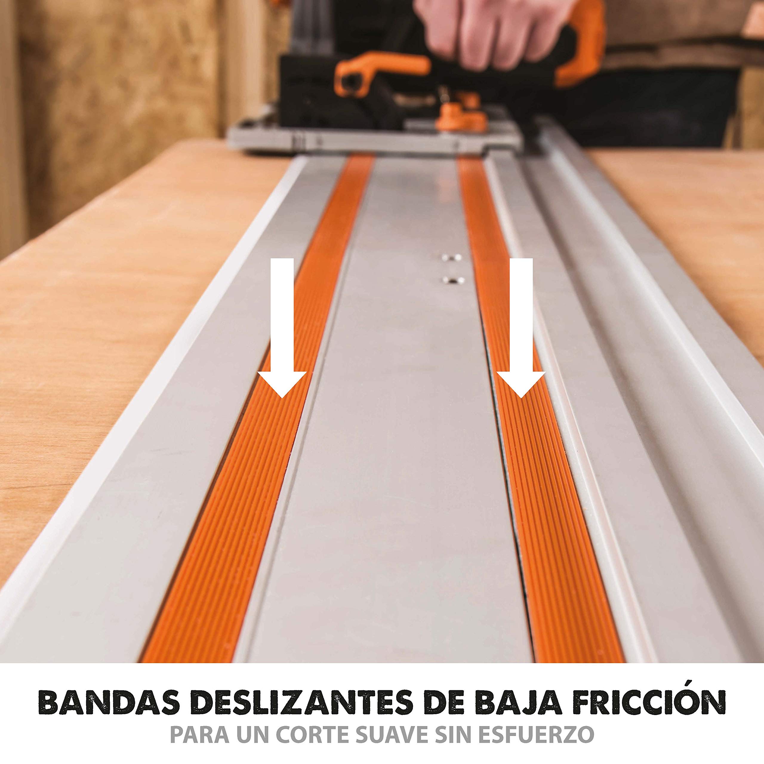 Evolution Power Tools ST1400 - Guía De Sierra Circular, 1400 mm, Compatible con las sierras circulares con guía R185CCSX y R185CCSX+ Evolution