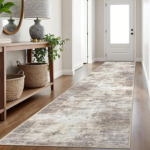 Miniatura 43 de IOHOUZE Alfombra pequeña abstracta de 2 x 3 pies, alfombra de entrada lavable para entrada interior, alfombras con respaldo de goma, alfombra Gris