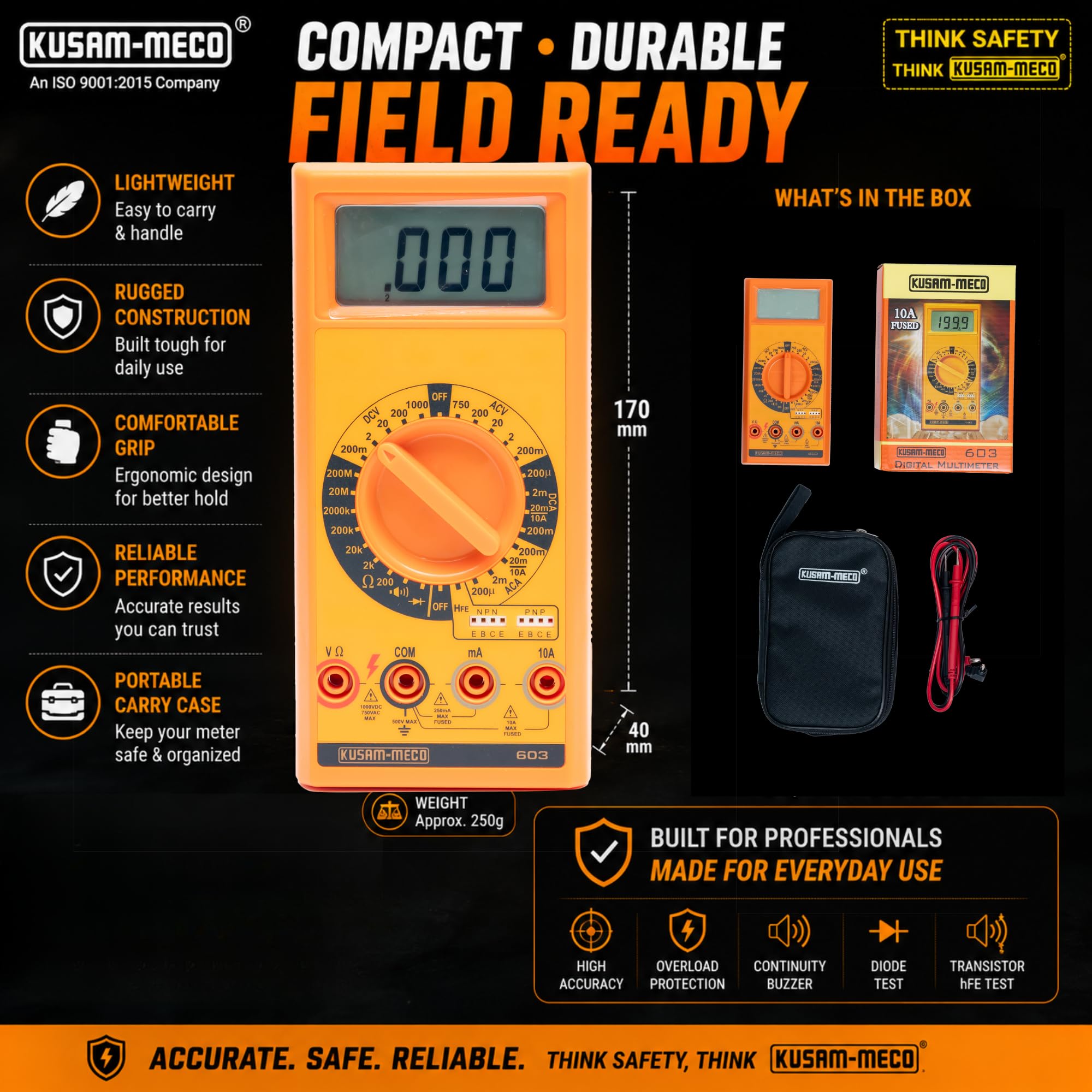 Kusam-Meco 3½ DIGIT 1999 COUNTS DIGITAL MULTIMETER (8 FUNCTIONS 30 RANGES) 2